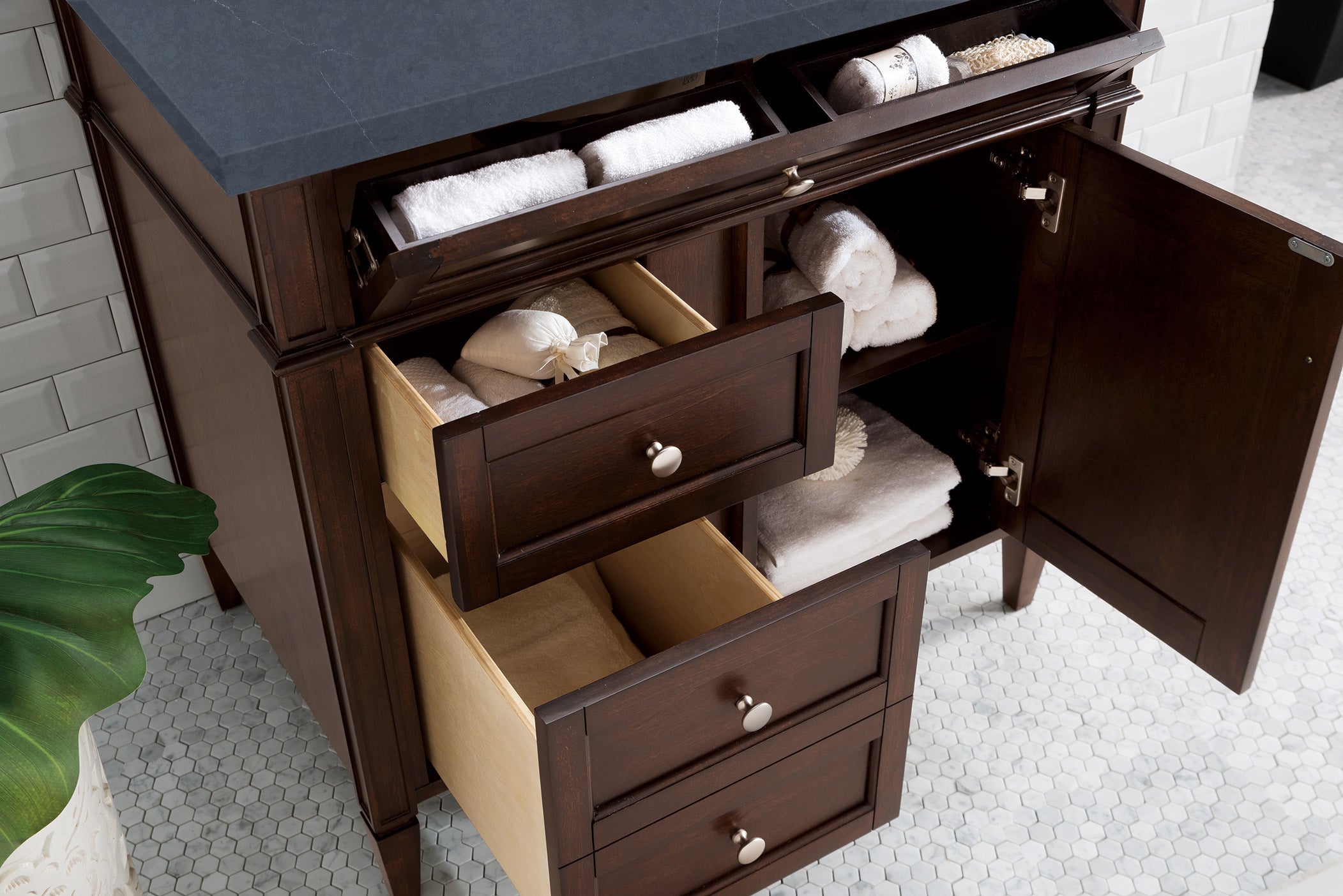 James Martin Brittany 36" Single Vanity in Burnished Mahogany with 3cm Countertop