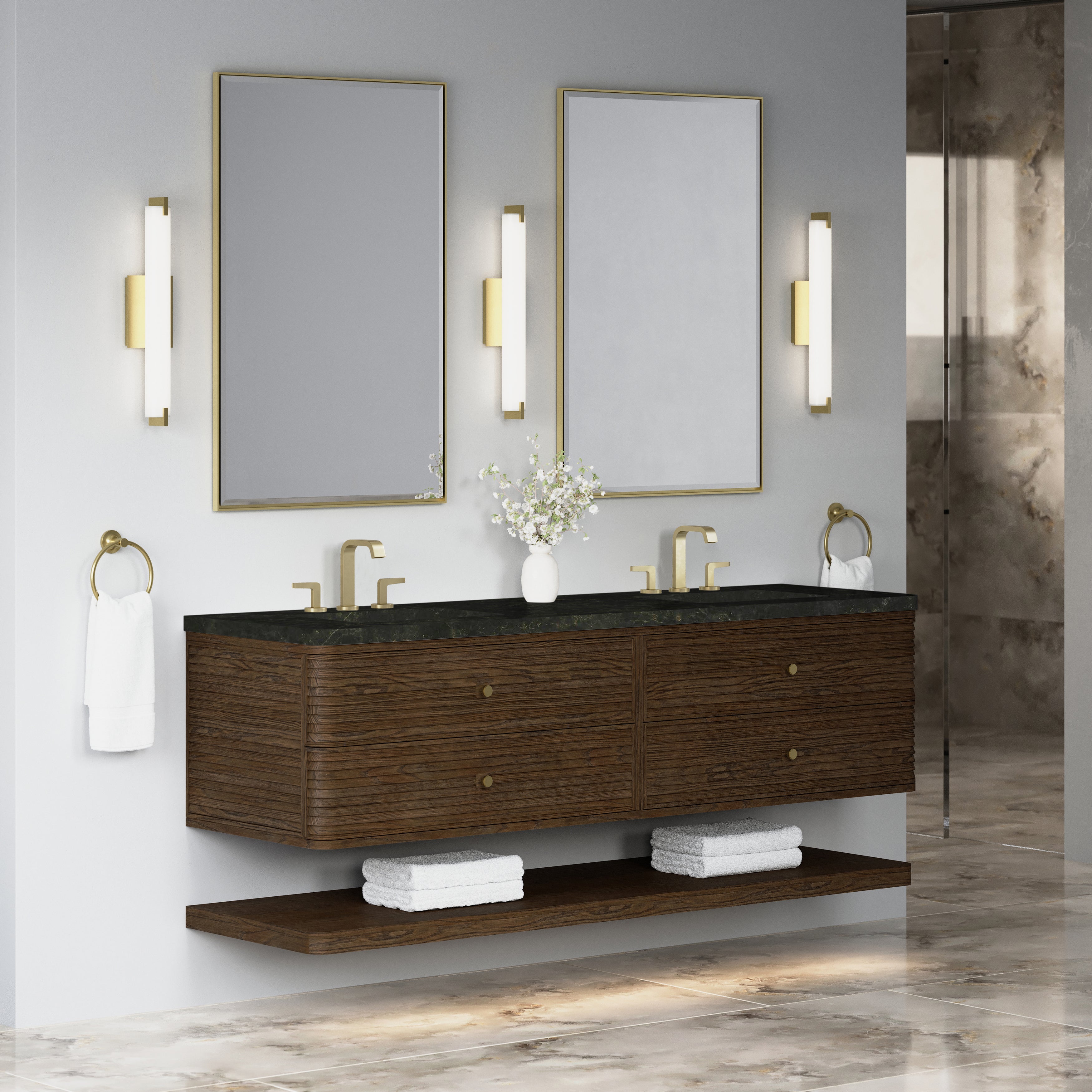 James Martin Allamari 72" Double Vanity in Sable with 3cm Countertop