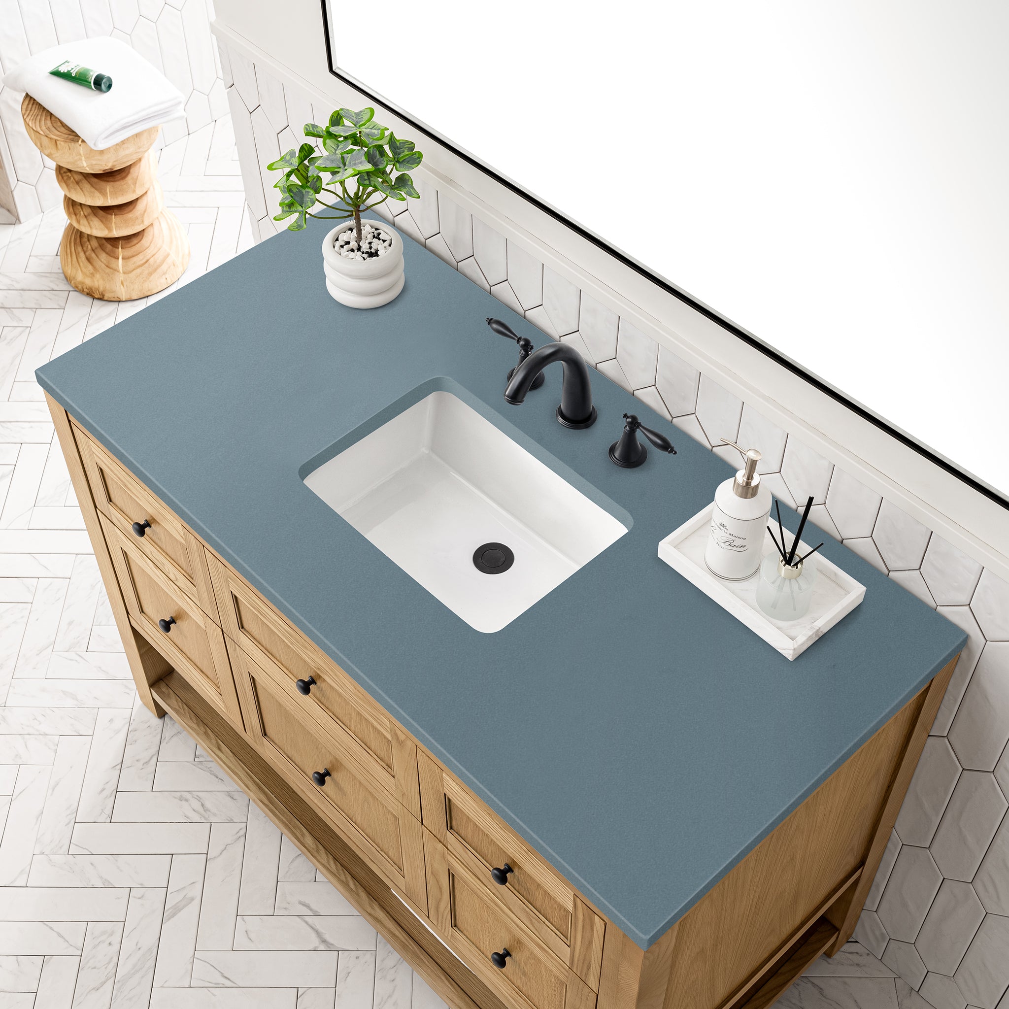 James Martin Breckenridge 48" Single Vanity in Light Natural Oak with 3cm Countertop