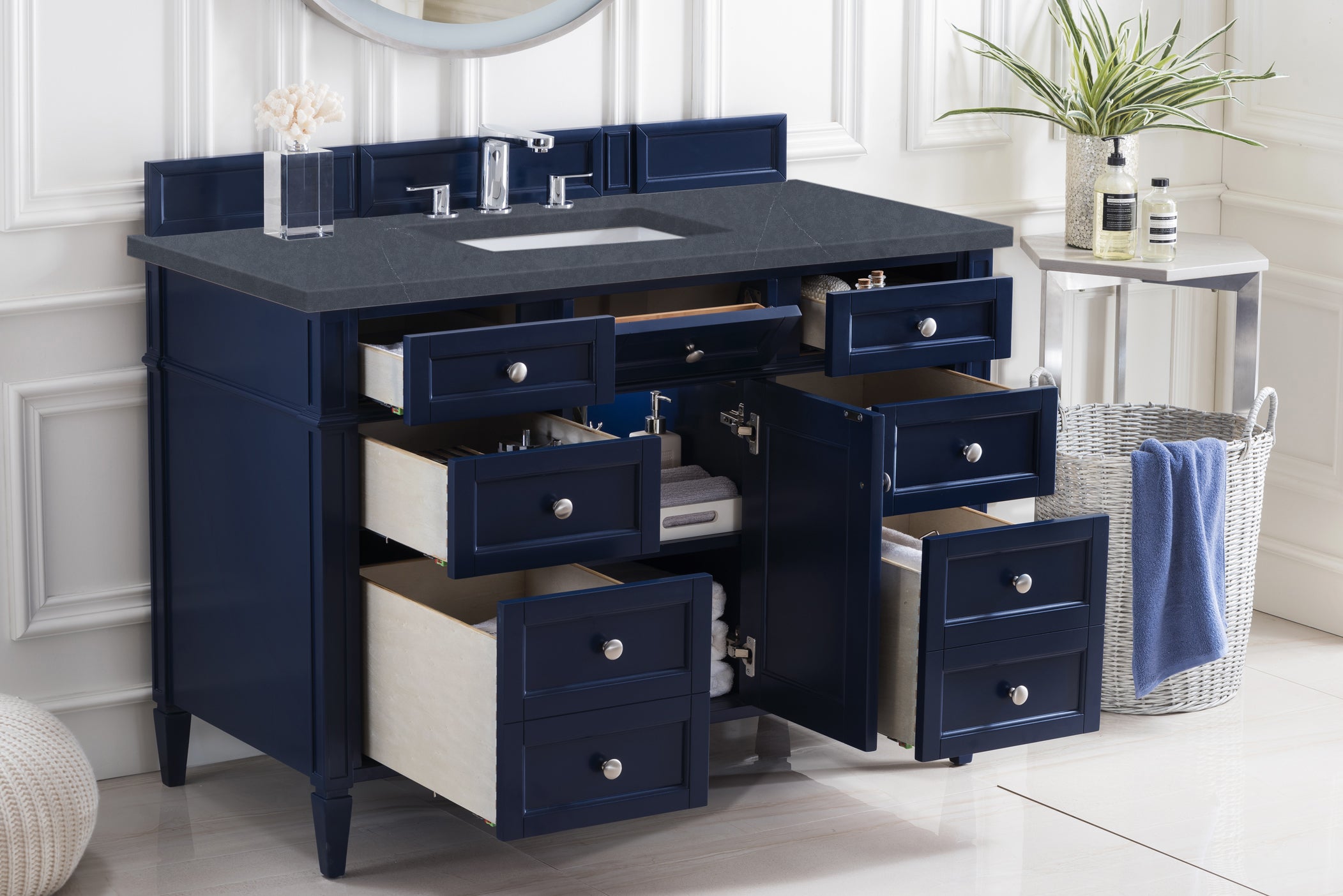 James Martin Brittany 48" Single Vanity in Victory Bleu with 3cm Countertop