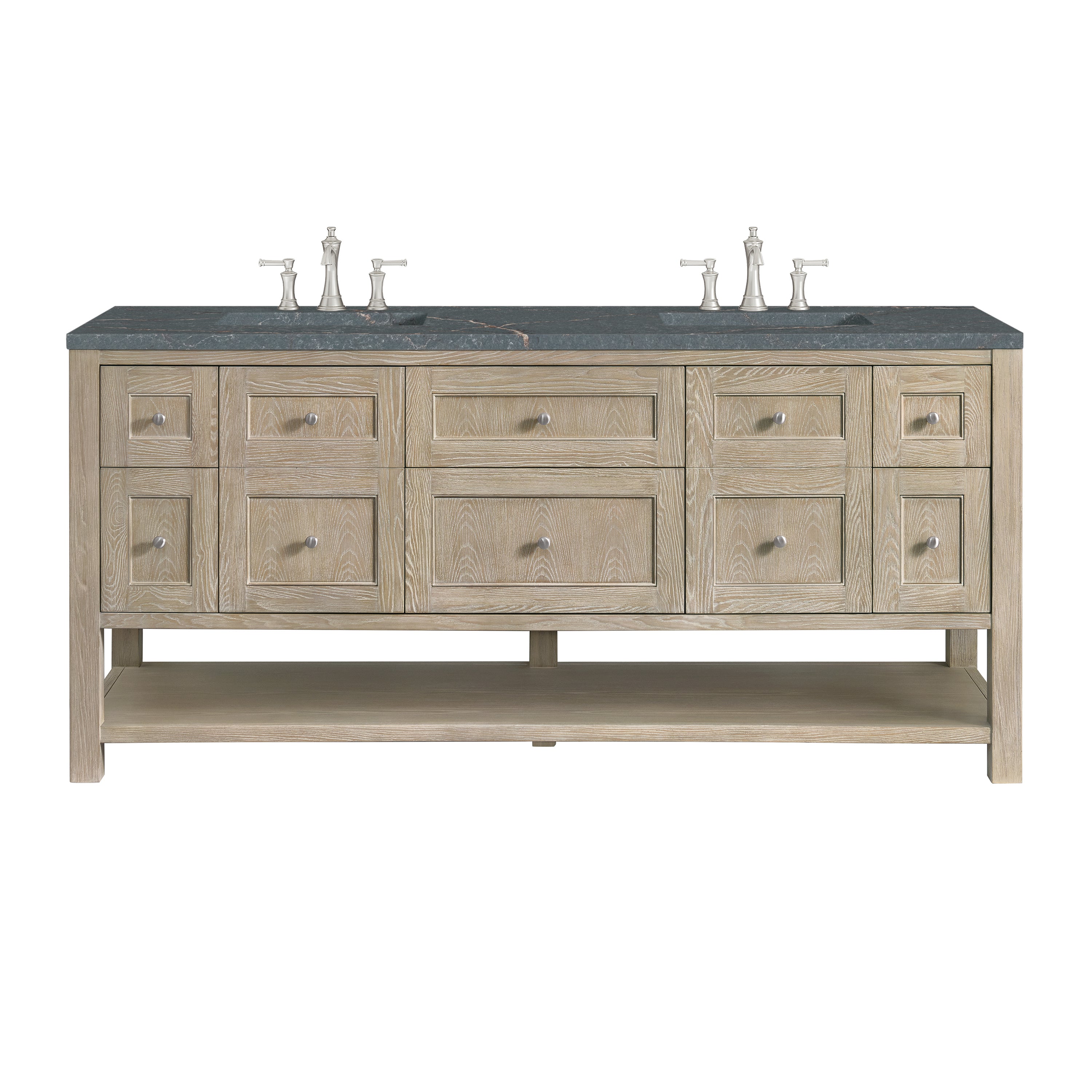 James Martin Breckenridge 72" Double Vanity in Whitewashed Oak with 3cm Countertop