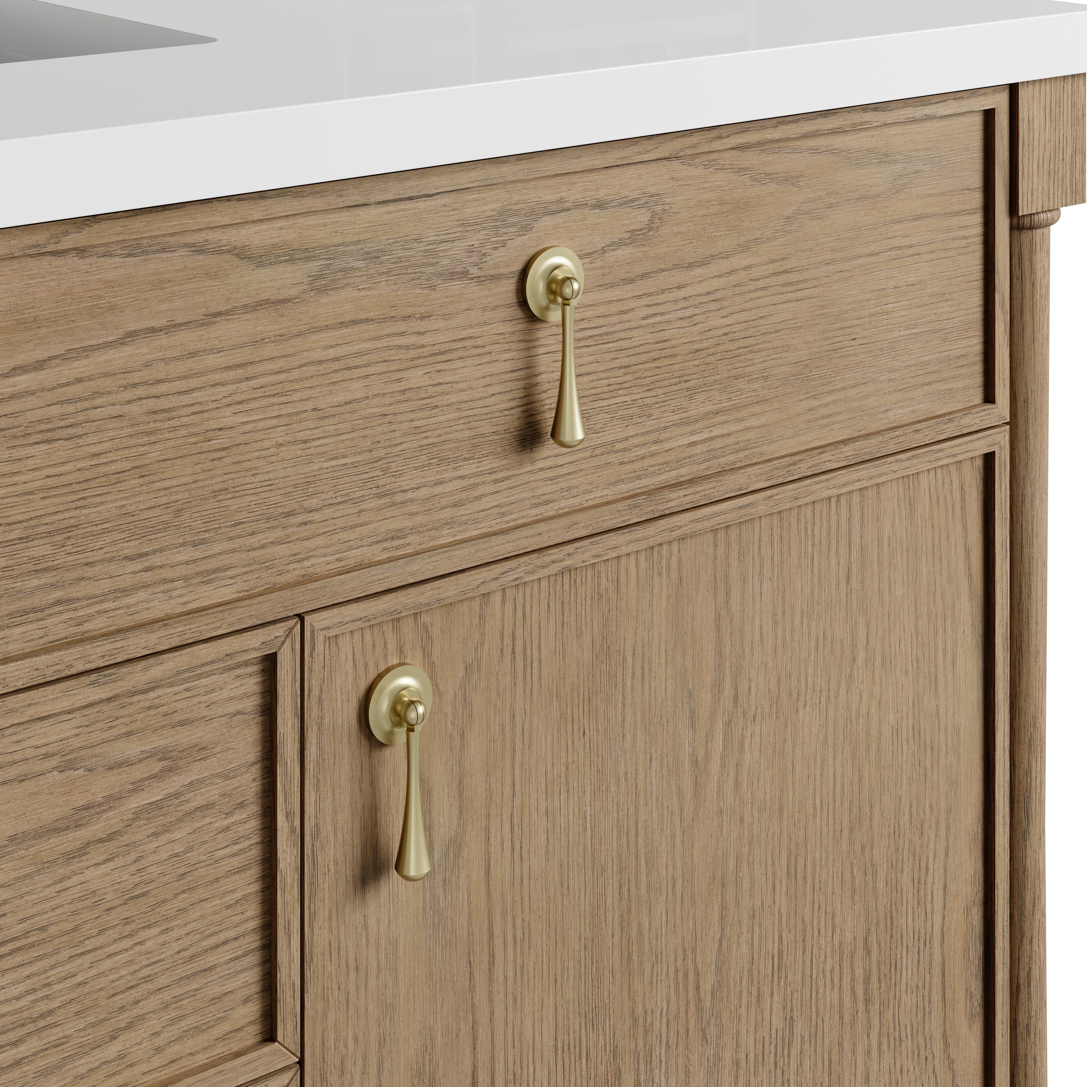 James Martin Kinnsden 48" Single Vanity in Weathered Oak with 3cm Countertop and FreePower Wireless Charger