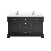 James Martin Brookfield 60" Double Vanity in Black Onyx with 3cm Countertop