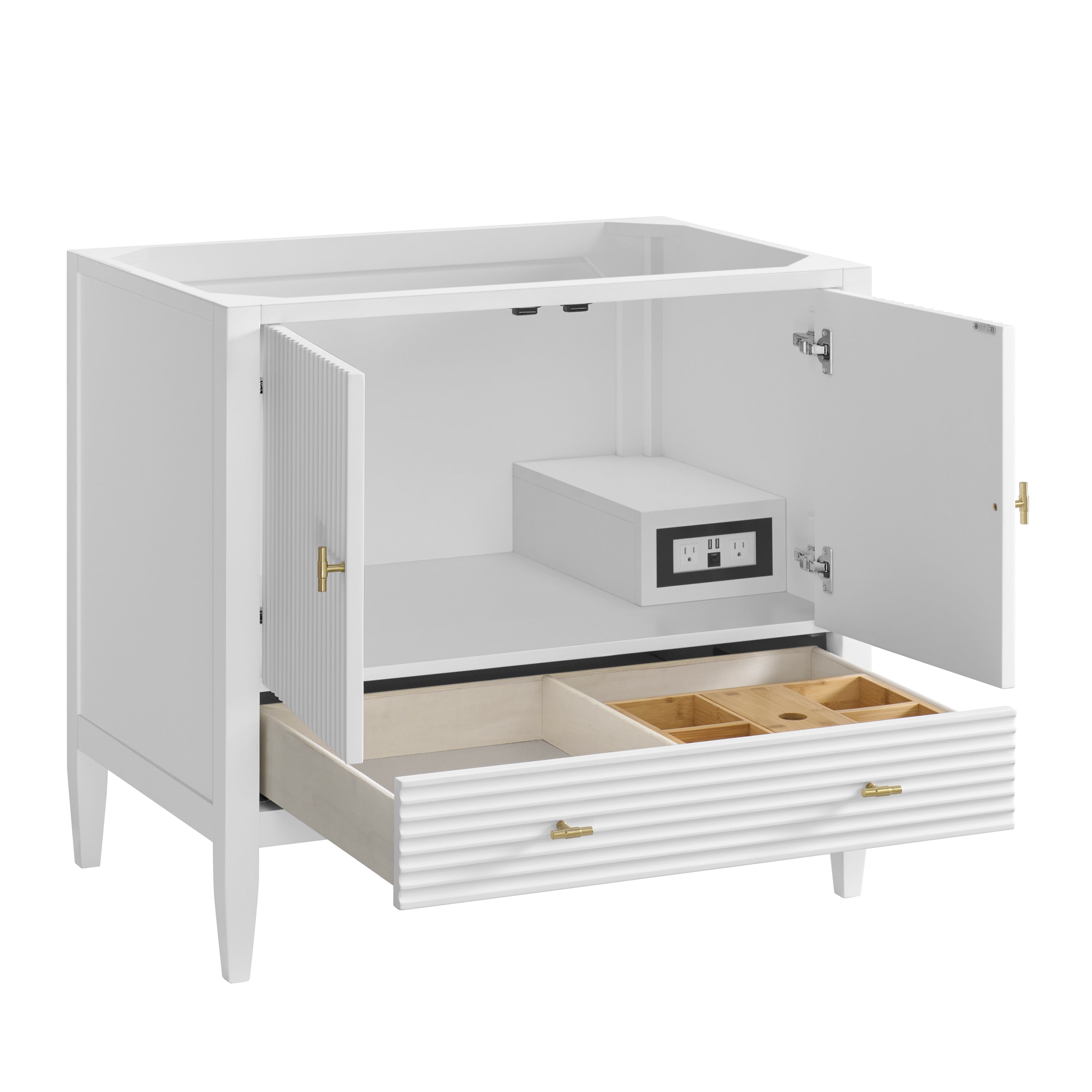 James Martin Myrrin 36" Vanity in Bright White with 3cm Countertop