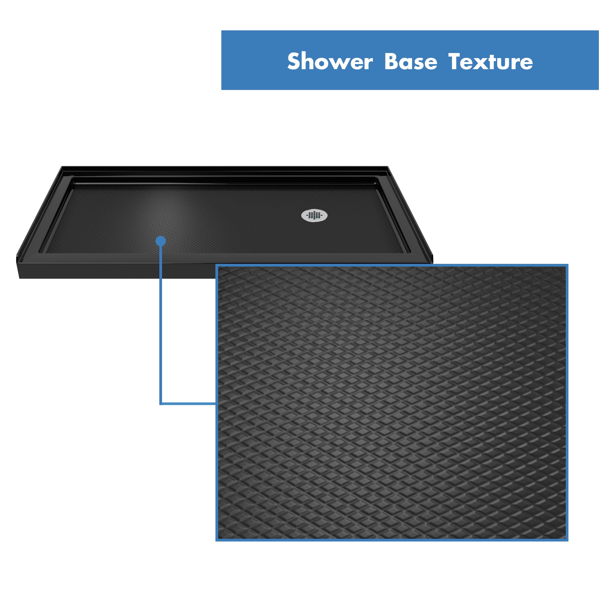 DreamLine Flex 34" D x 60" W Shower Door and Base