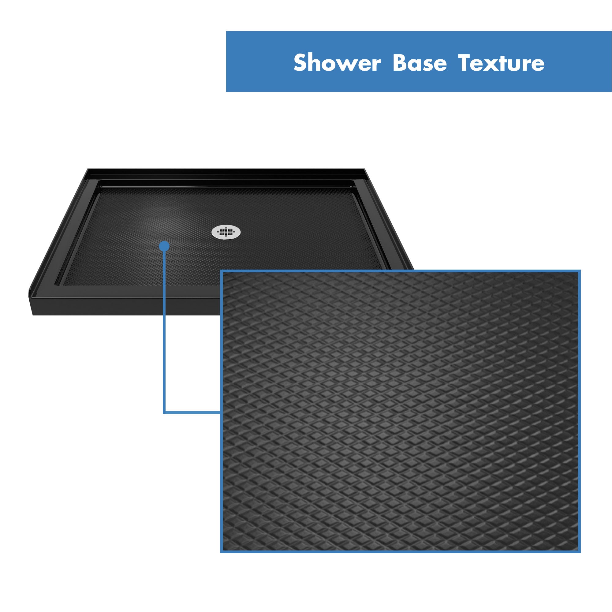 DreamLine SlimLine 36" D x 36" W Alcove Shower Base