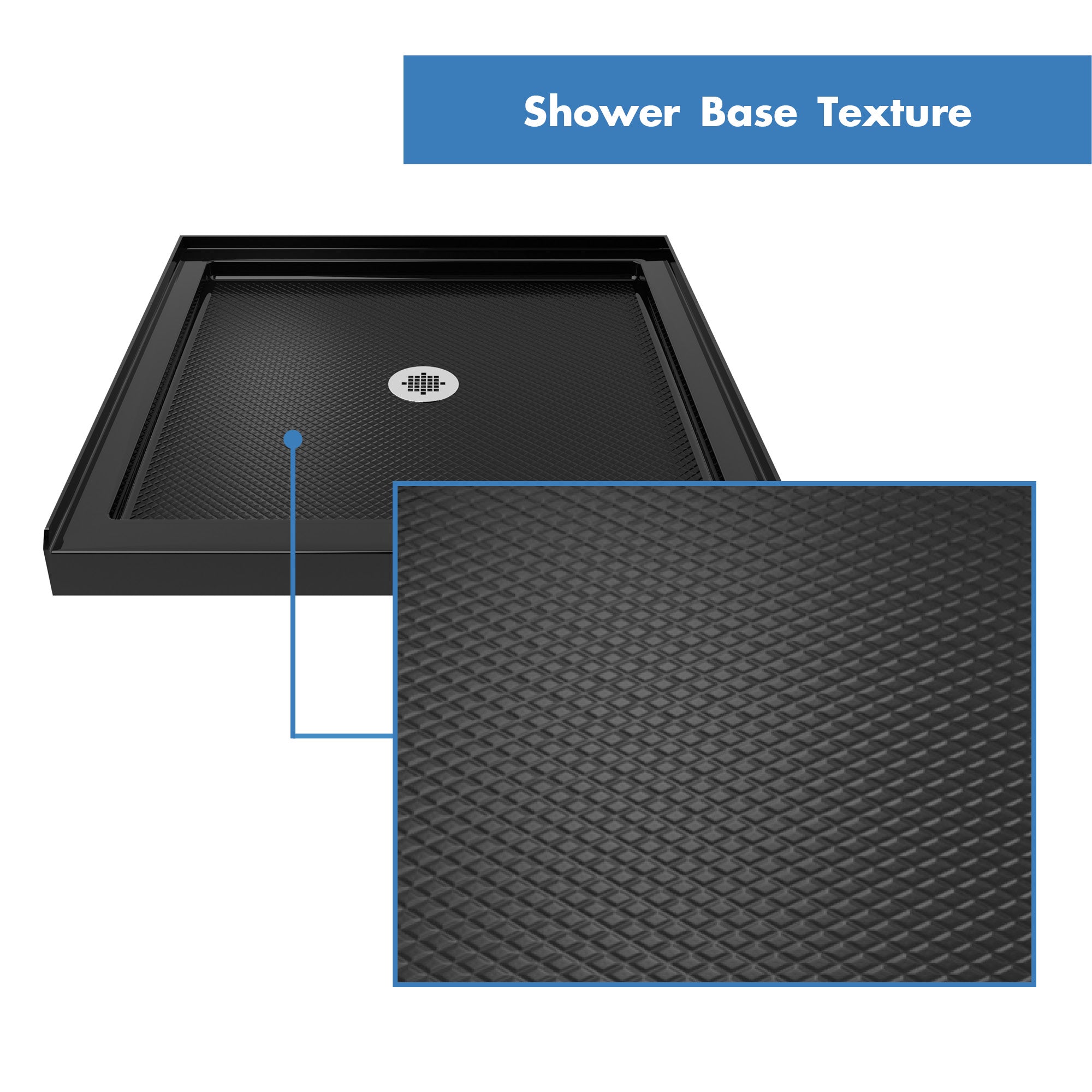 DreamLine Flex 32" D x 32" W Shower Door and Base