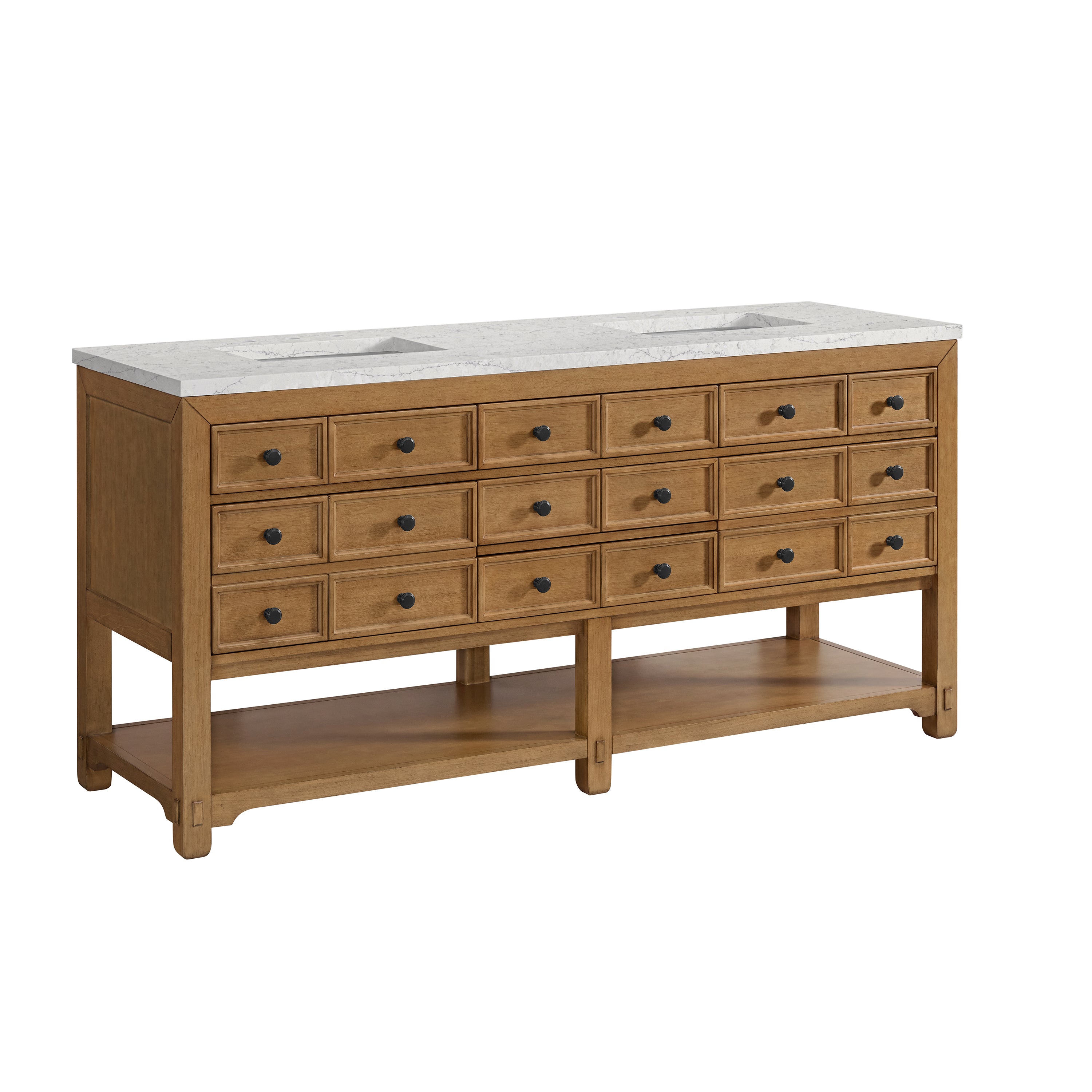James Martin Malibu 72" Double Vanity in Amber Birch with 3cm Countertop