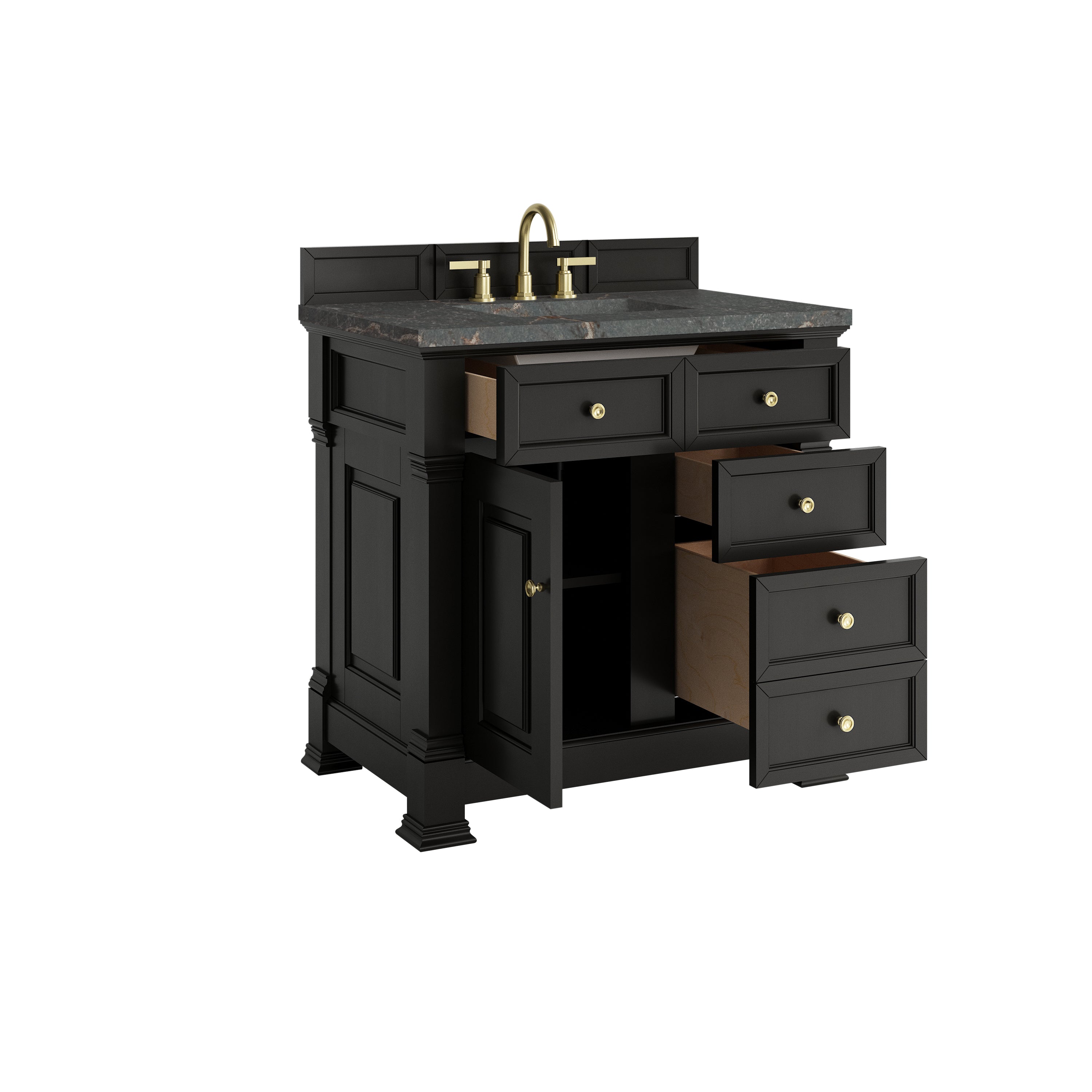 James Martin Brookfield 36" Single Vanity in Black Onyx with 3cm Countertop