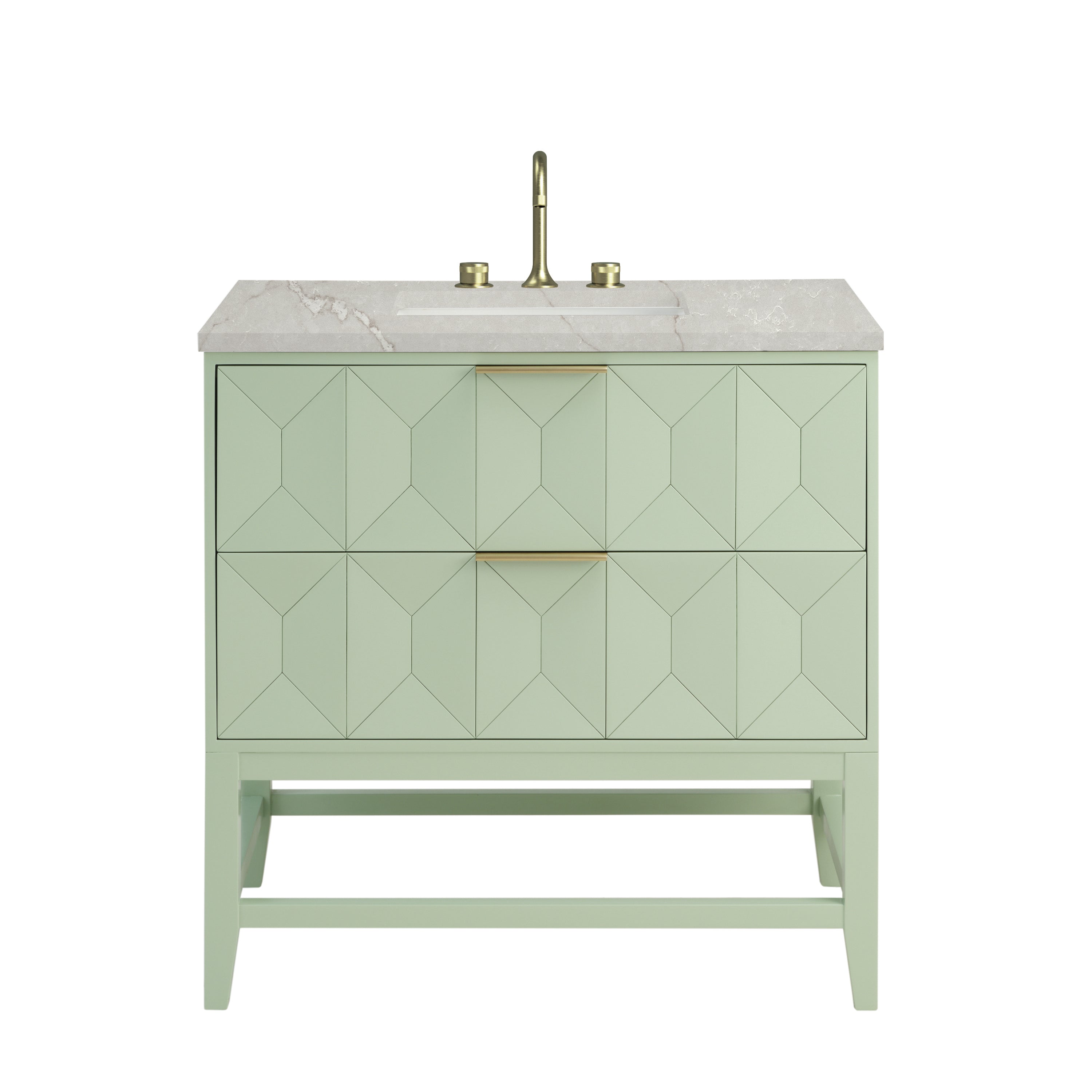 James Martin Emmeline 36" Single Vanity in Pistachio with 3cm Countertop