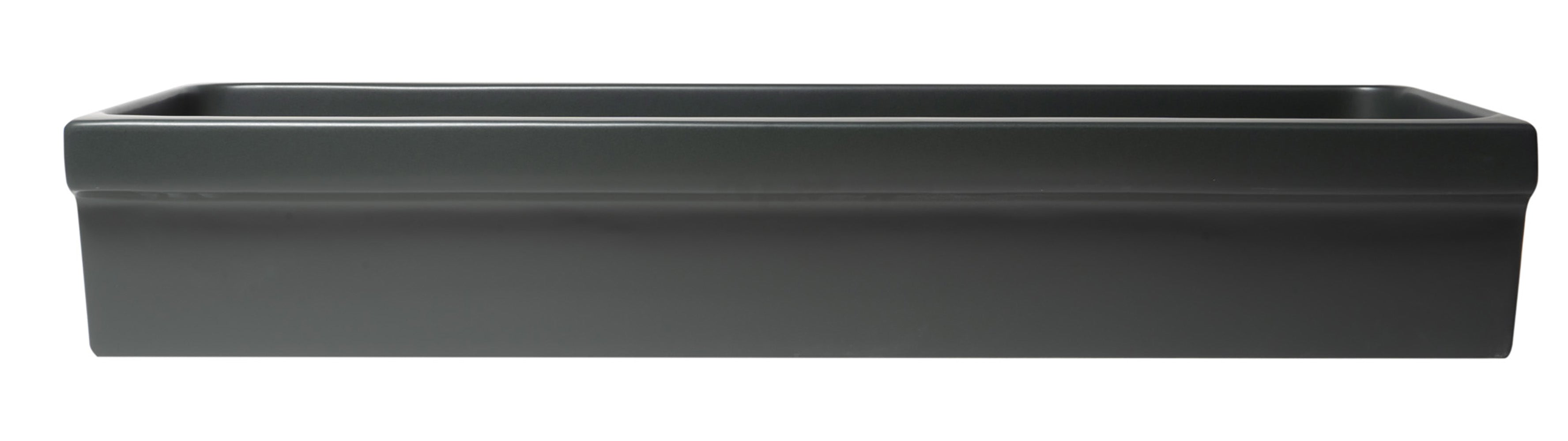 ALFI brand  AB48TRBM 48" Black Matte Above Mount Fireclay Bathroom Trough Sink
