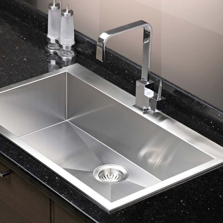 Houzer Bellus 33" Stainless Steel Drop-in Topmount 1-hole Single Bowl Kitchen Sink with Strainer & Grid
