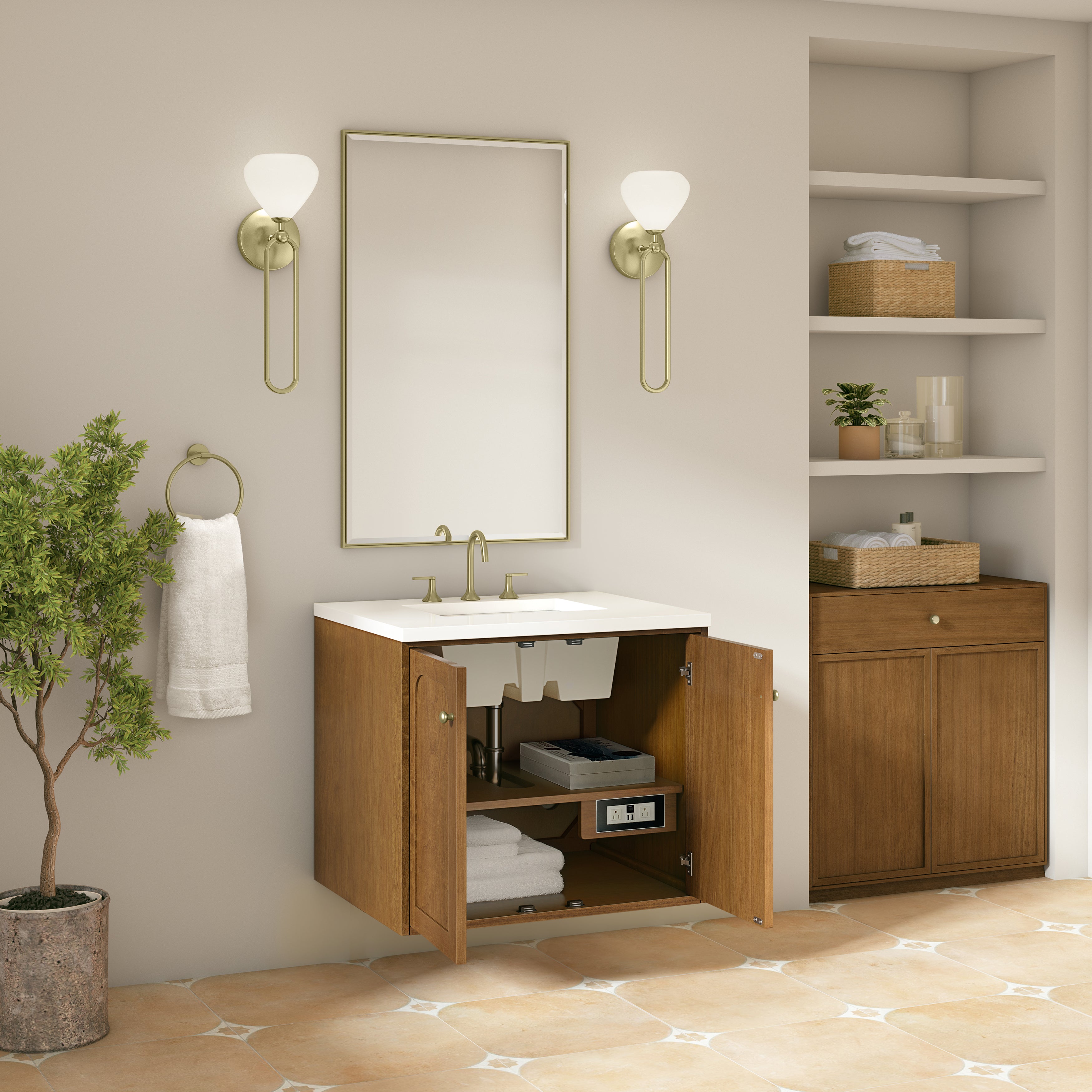 James Martin Laurent 30" Single Vanity in Honey Oak with 3cm Countertop