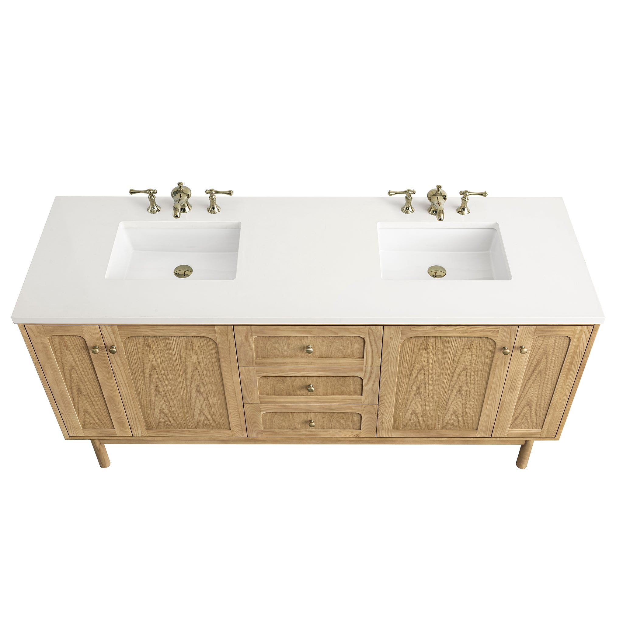 James Martin Laurent 72" Double Vanity in Light Natural Oak with 3cm Countertop