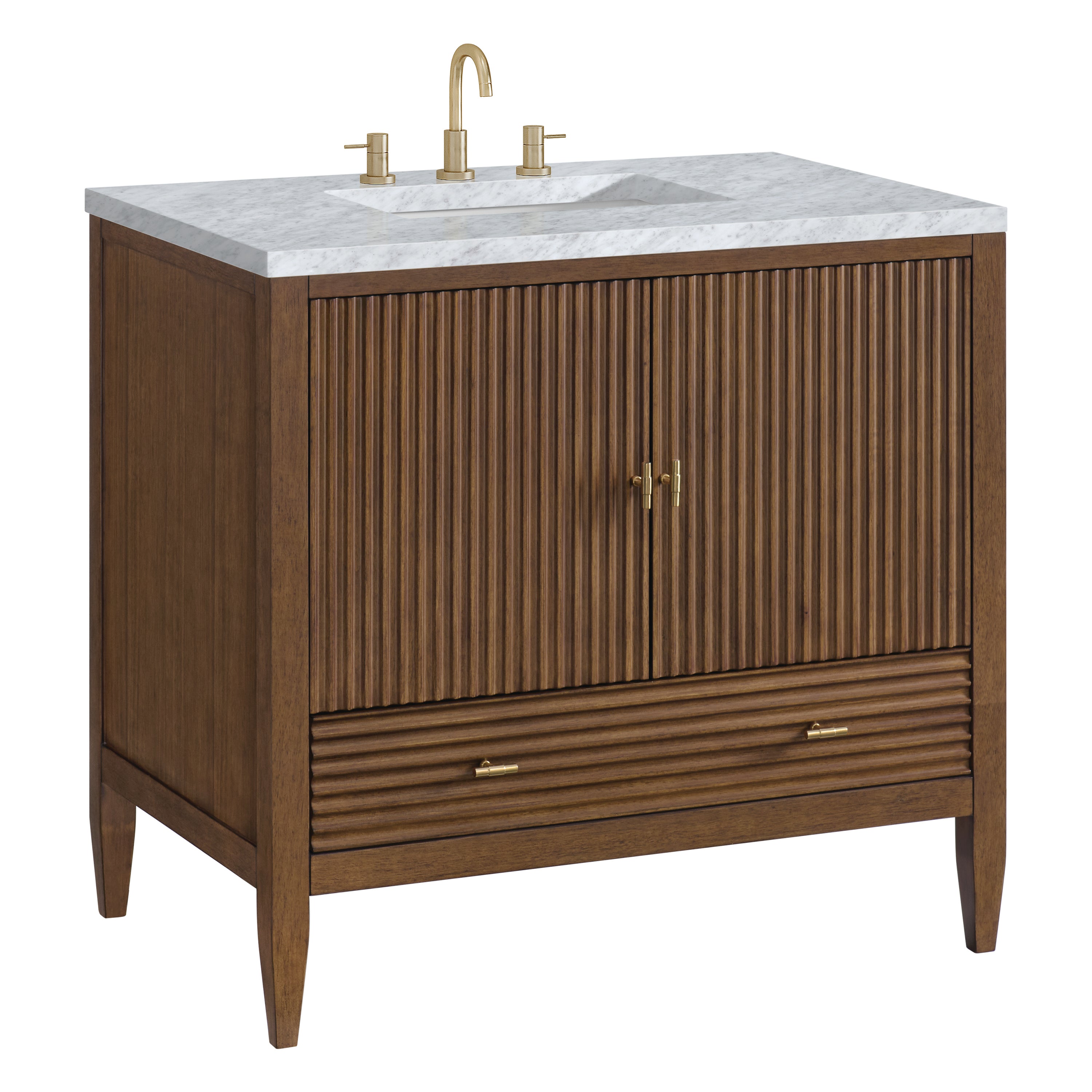 James Martin Myrrin 36" Vanity in Mid Century Walnut with 3cm Countertop