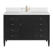 James Martin Myrrin 48" Single Vanity in Carbon Oak with 3cm Countertop