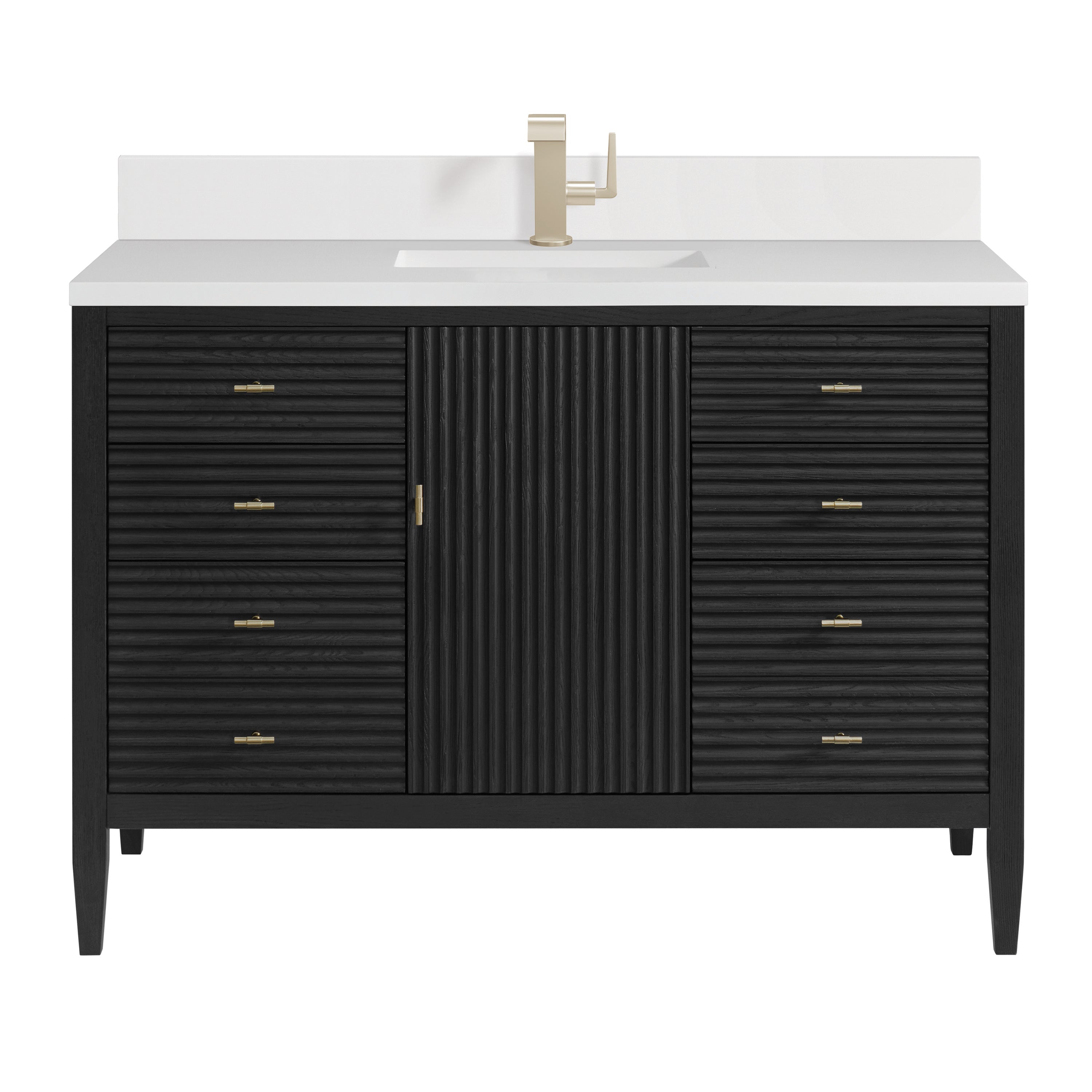 James Martin Myrrin 48" Single Vanity in Carbon Oak with 3cm Countertop