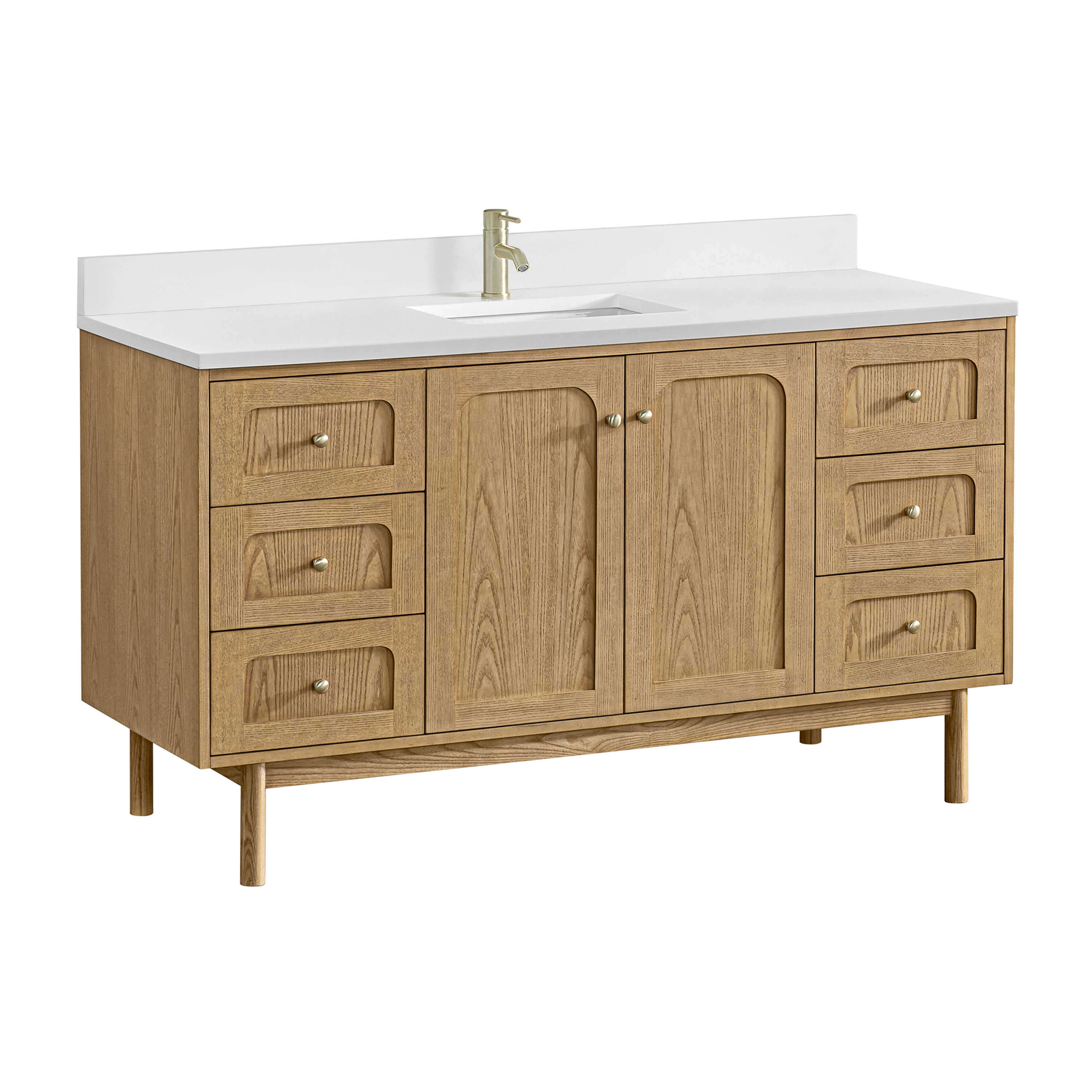 James Martin Laurent 60" Single Vanity in Light Natural Oak with 3cm Countertop