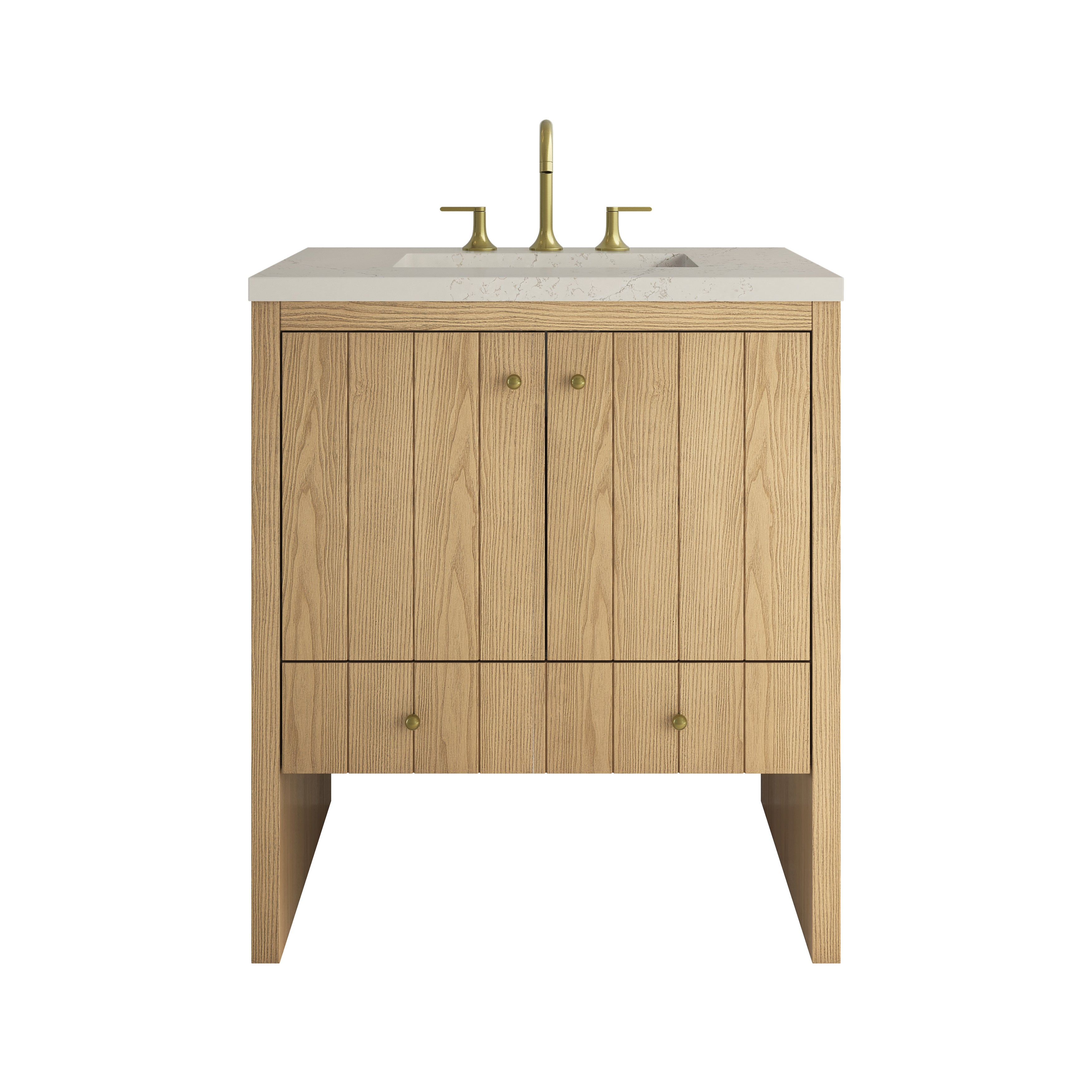 James Martin Hudson 30" Single Vanity in Light Natural Oak with 3cm Countertop