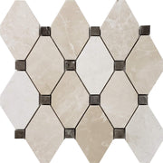 Diamond Mosaic Bottichino With Dark Emperador Dot Marble Polished