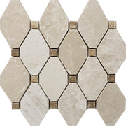 Diamond Mosaic Bottichino With Light Emperador Dot Marble Polished