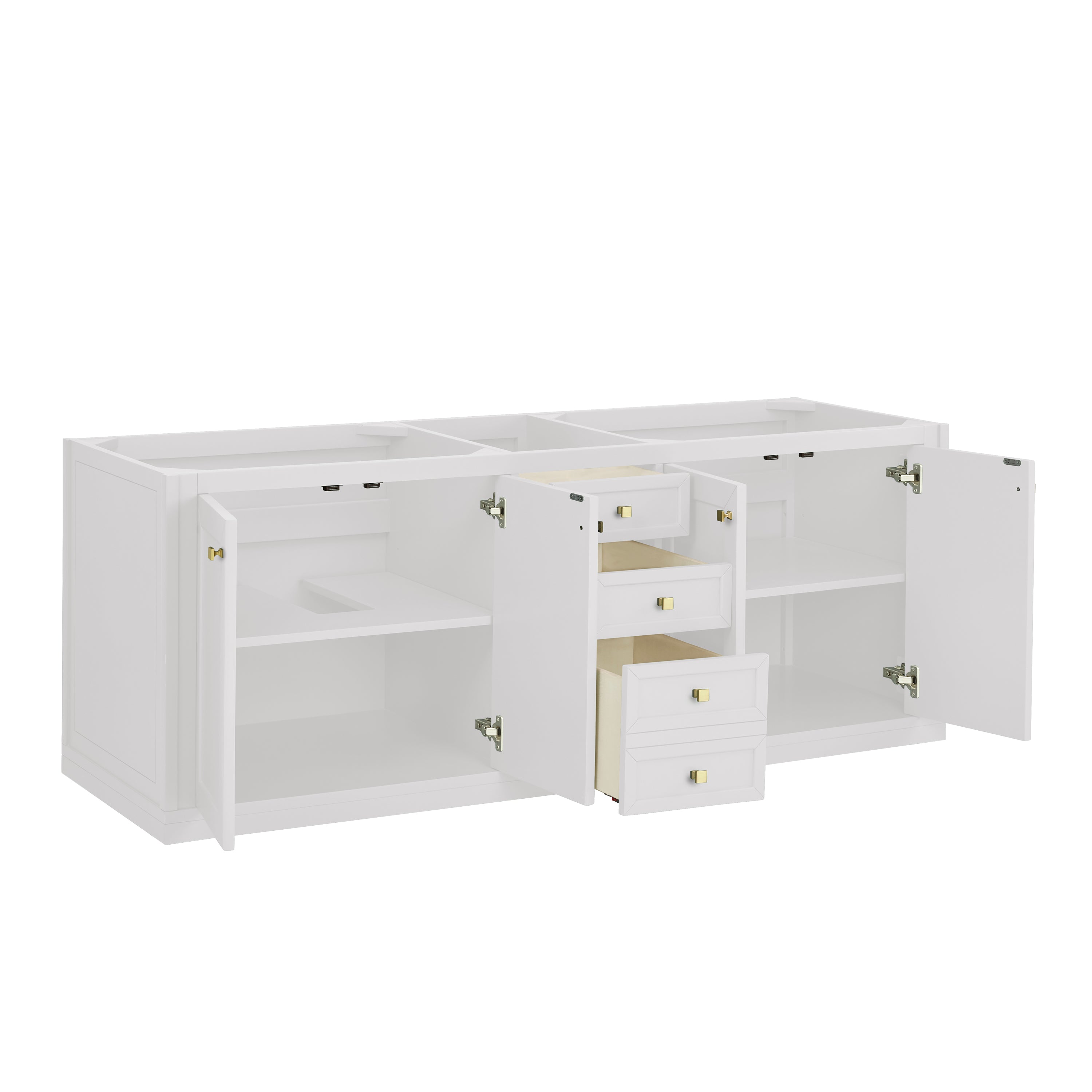 James Martin Chicago 72" Double Vanity in Glossy White with 3cm Countertop