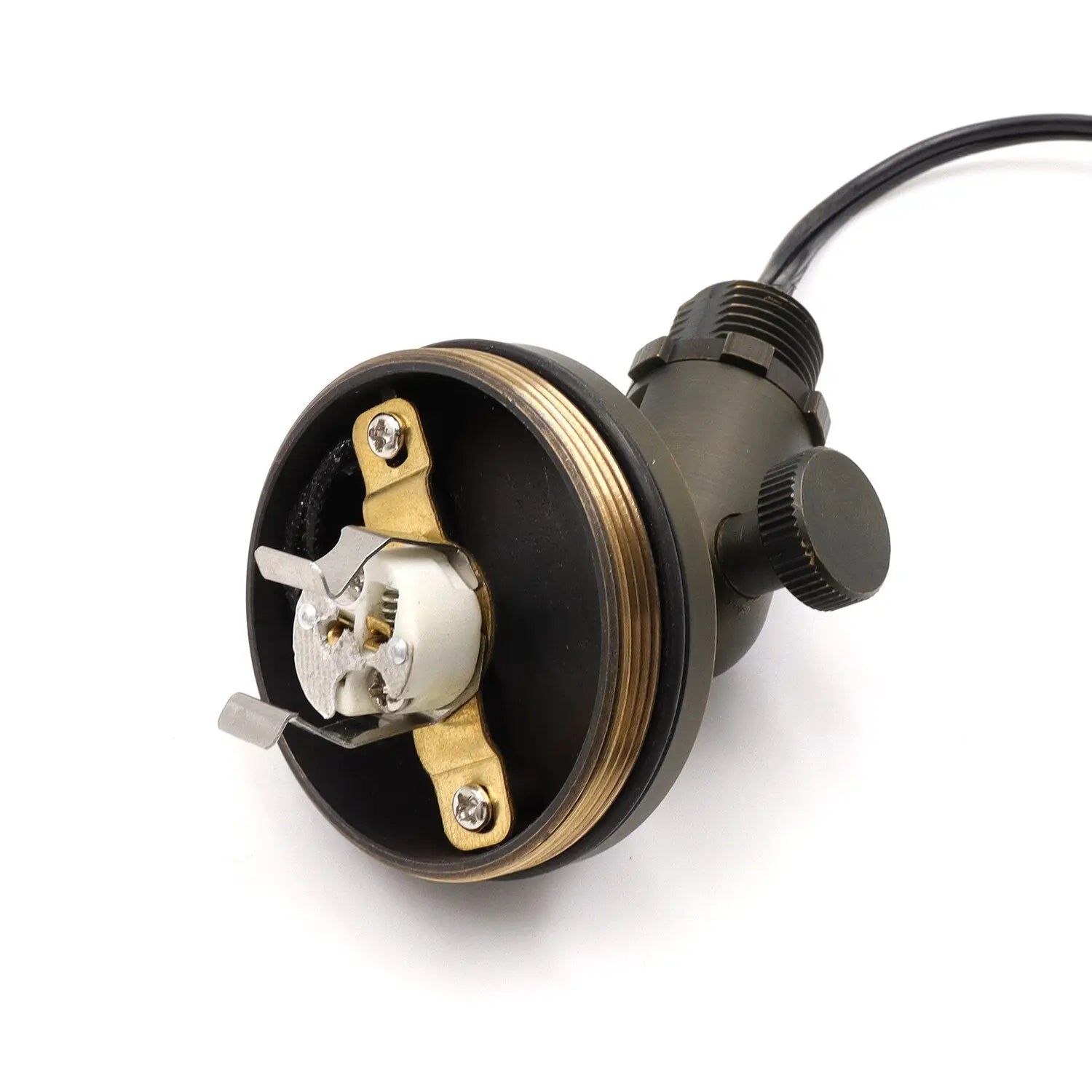 Brass Light Fixtures with MR16, Adjustable Shroud, and 72" Wire