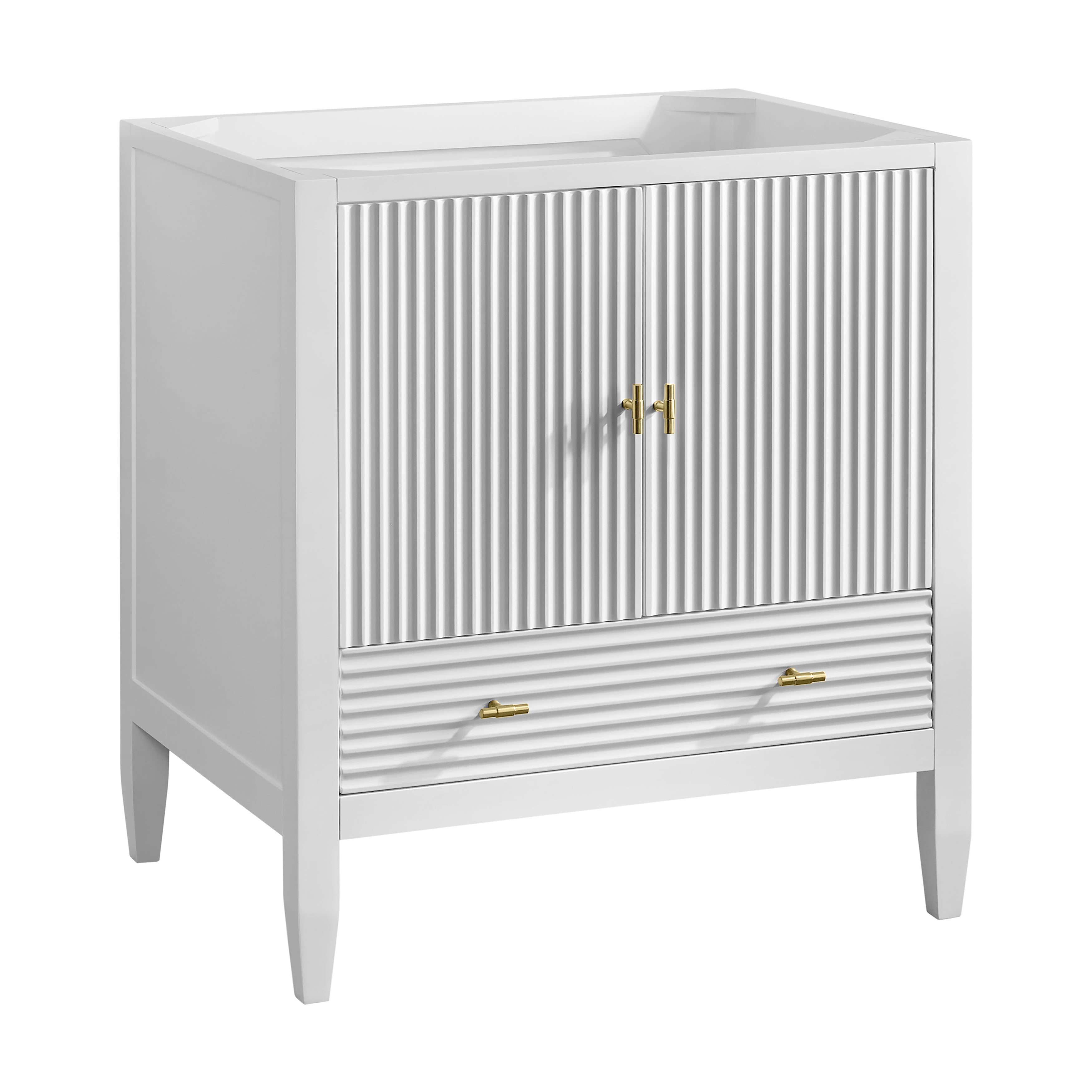 James Martin Myrrin 30" Single Vanity in Bright White with 3cm Countertop