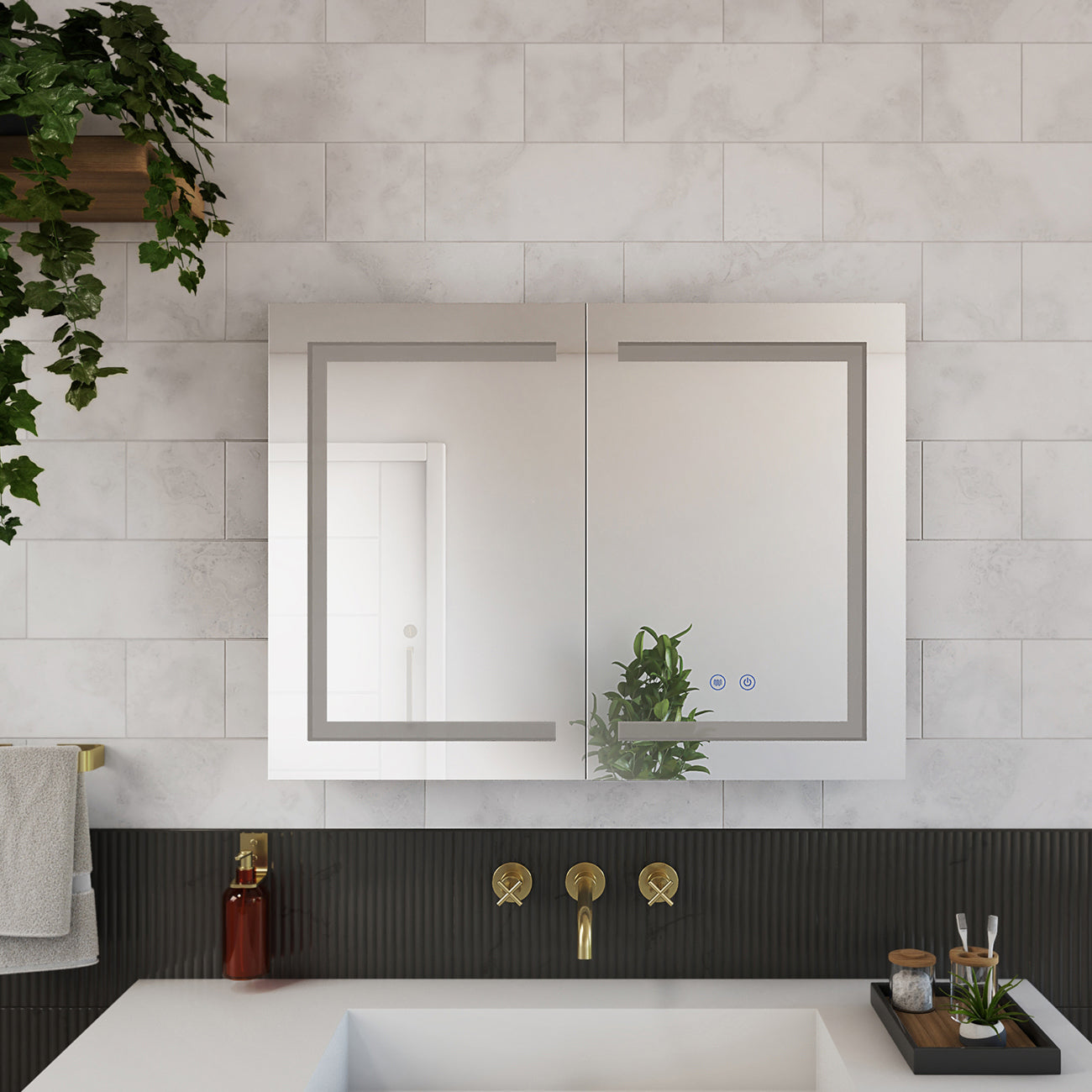 Brilliance 24 x 32 2 Door LED Medicine Cabinet