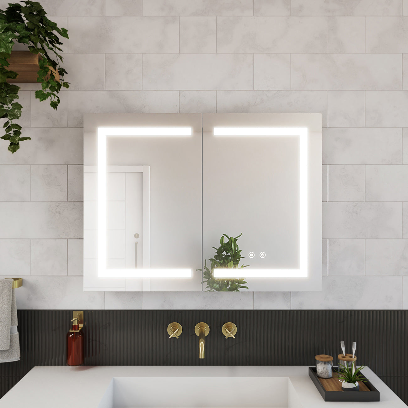 Brilliance 24 x 32 2 Door LED Medicine Cabinet