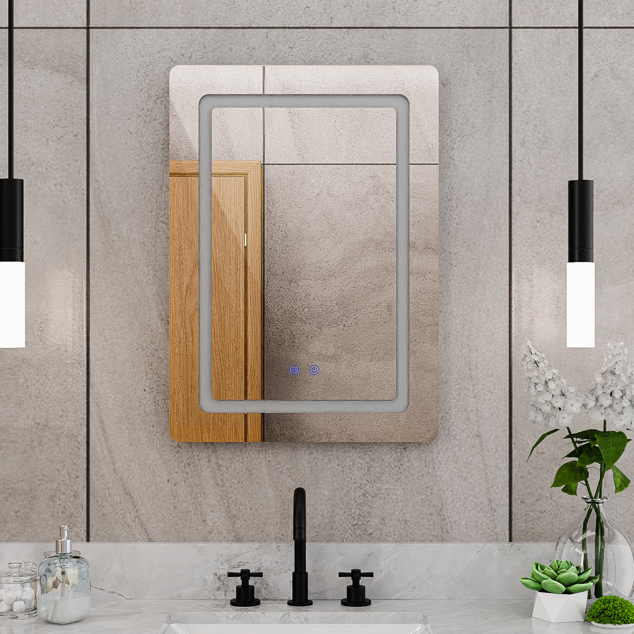 Brilliance 28 x 20 Rectangular LED Mirror