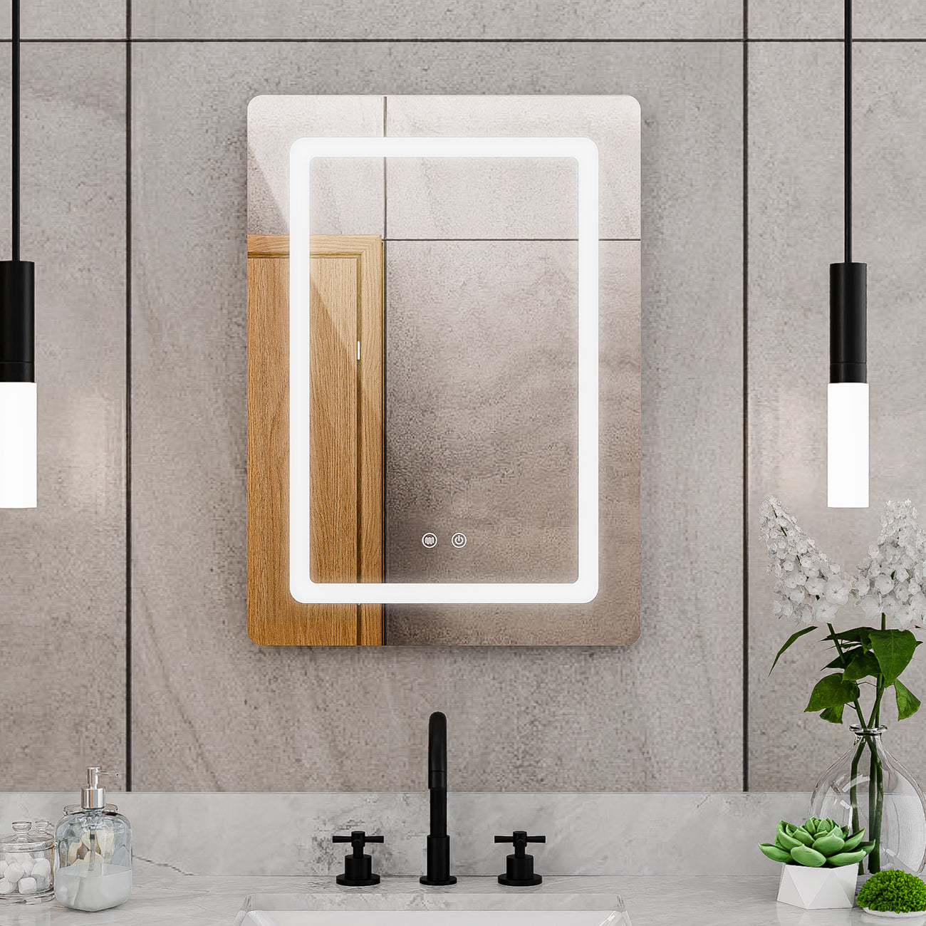 Brilliance 28 x 20 Rectangular LED Mirror