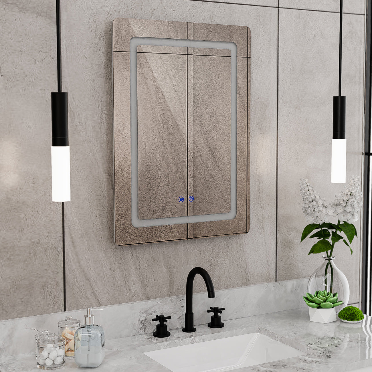 Brilliance 28 x 20 Rectangular LED Mirror