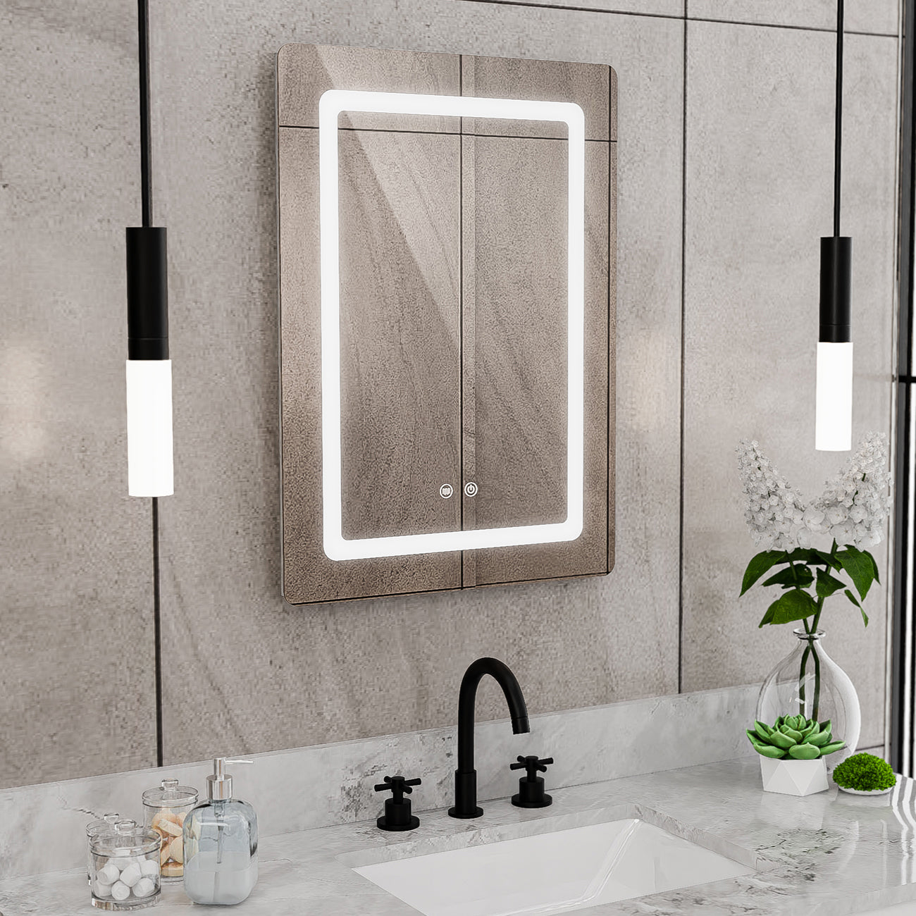Brilliance 28 x 20 Rectangular LED Mirror