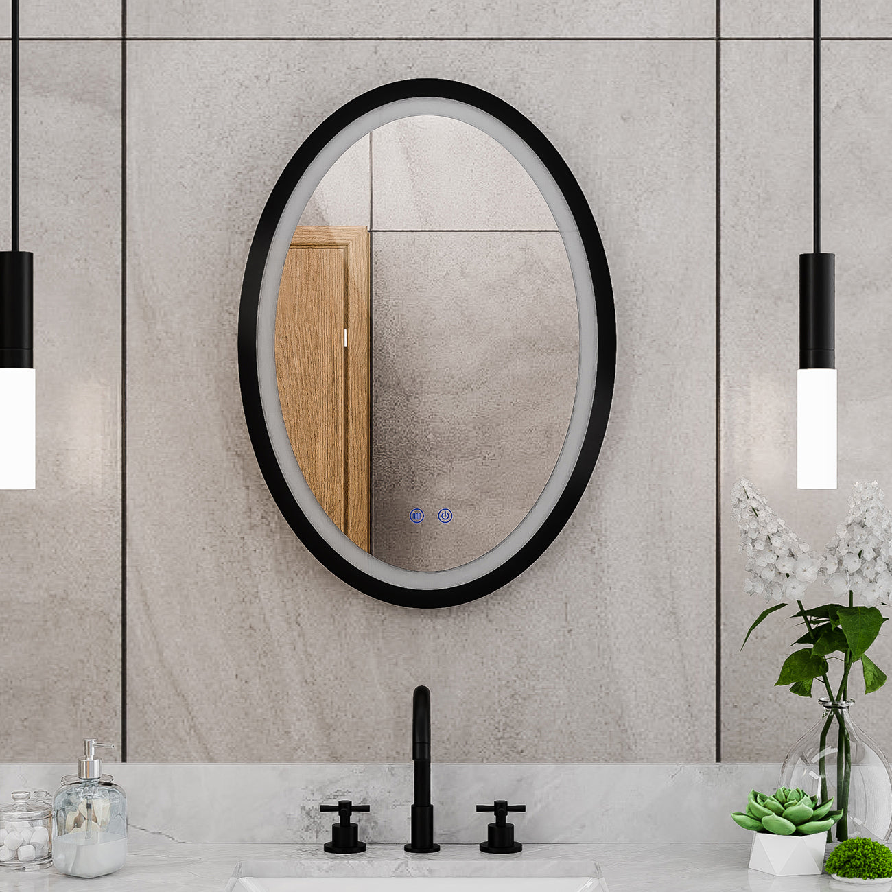 Brilliance 28 x 20 Oval LED Mirror