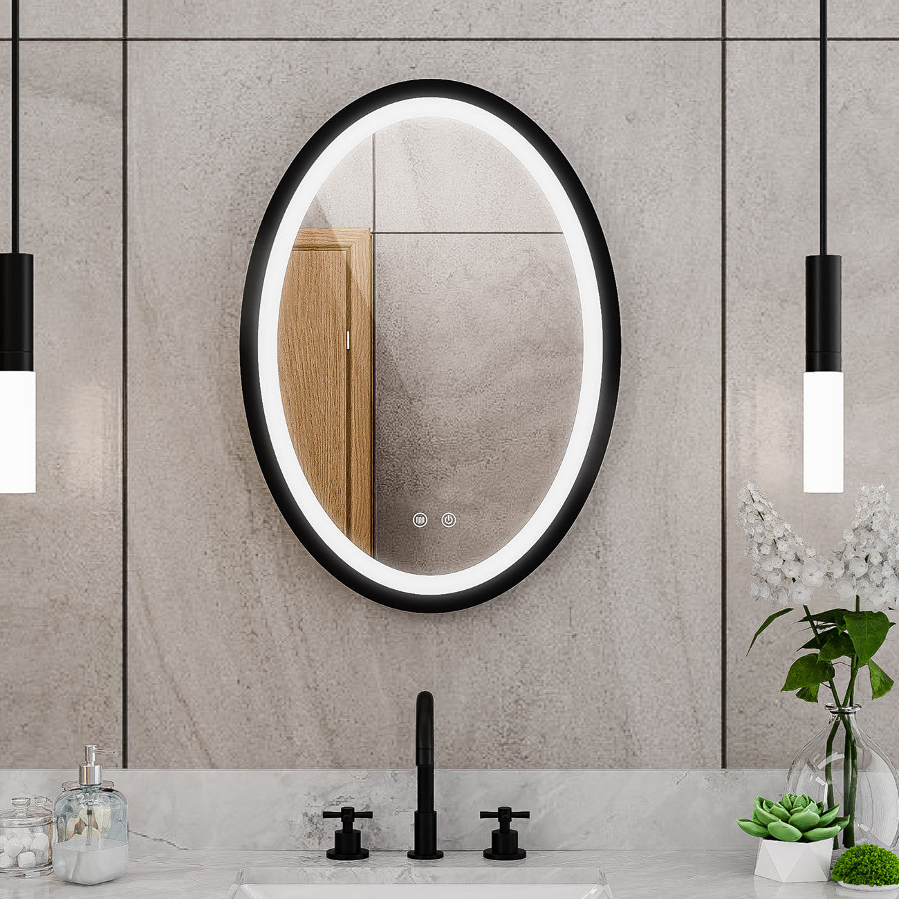 Brilliance 28 x 20 Oval LED Mirror
