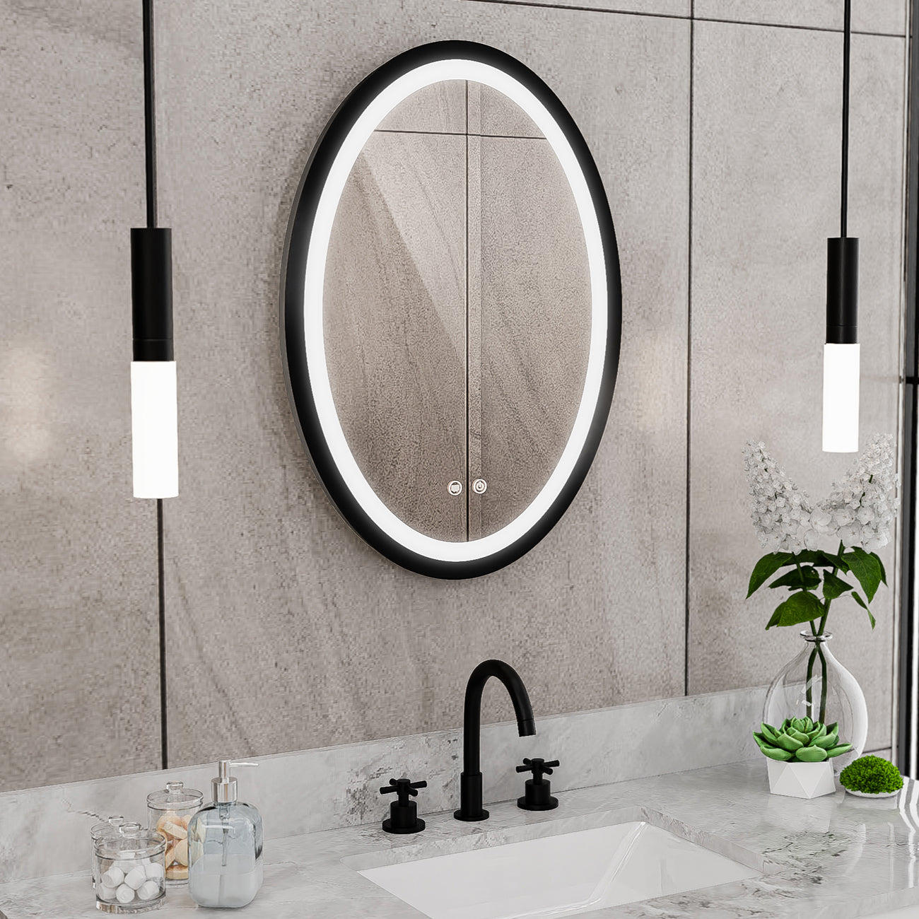 Brilliance 28 x 20 Oval LED Mirror