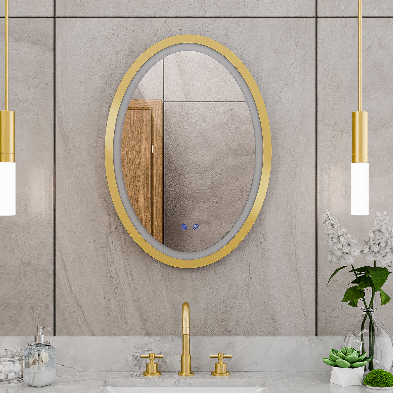 Brilliance 28 x 20 Oval LED Mirror