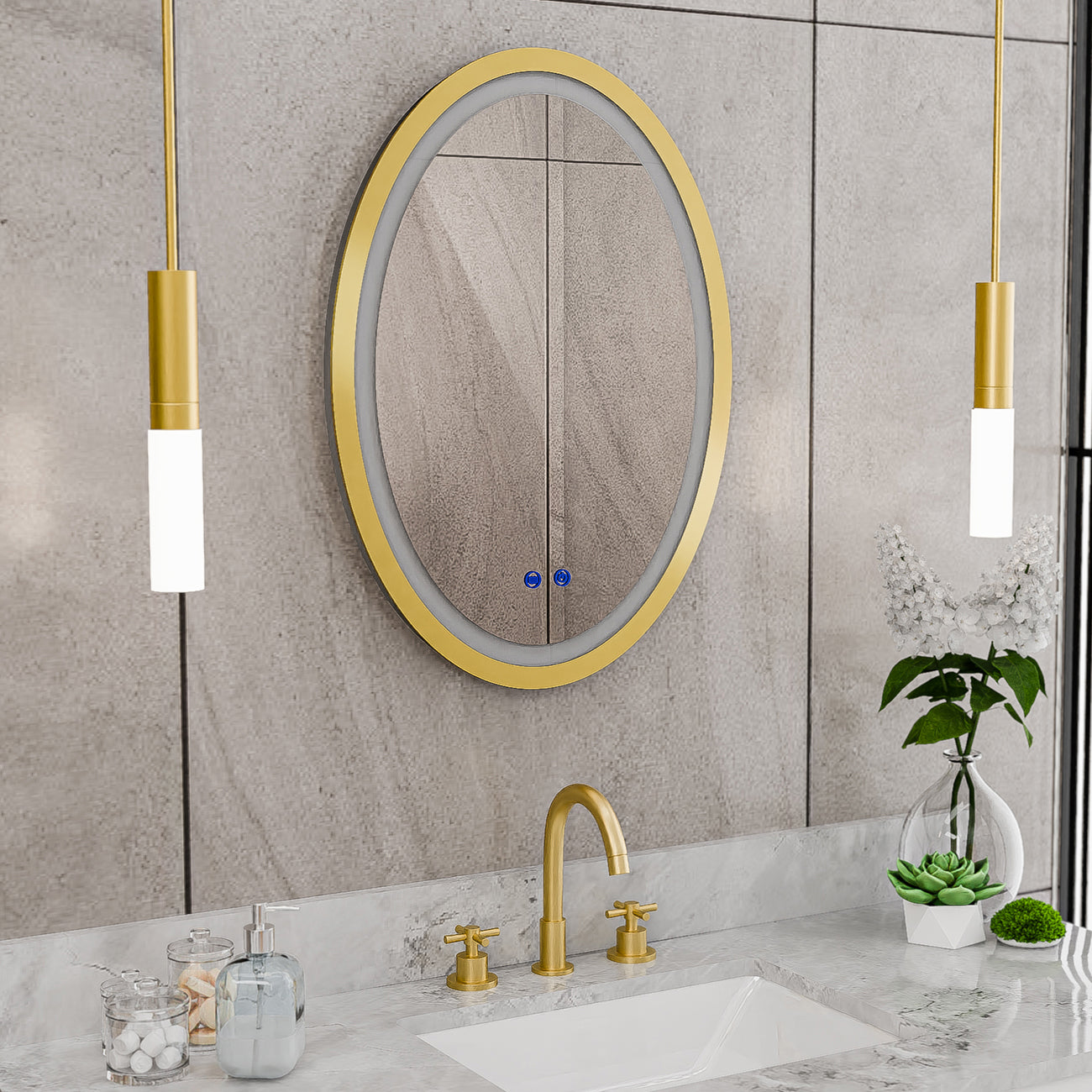 Brilliance 28 x 20 Oval LED Mirror