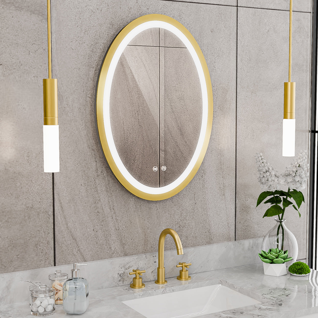 Brilliance 28 x 20 Oval LED Mirror