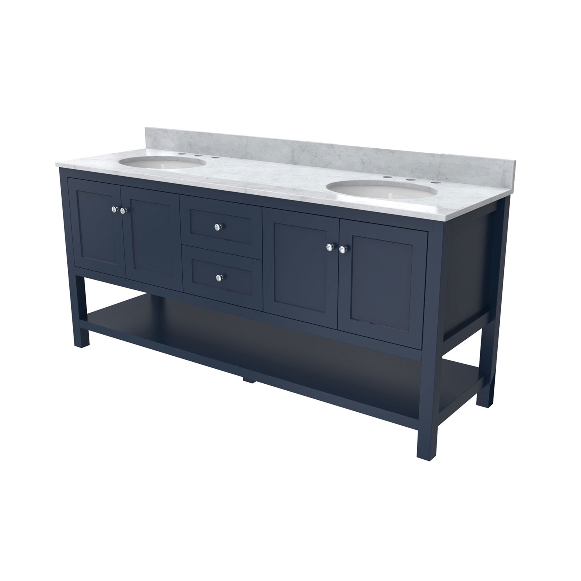Continuum 72 Inch Vanity with Oval Sinks