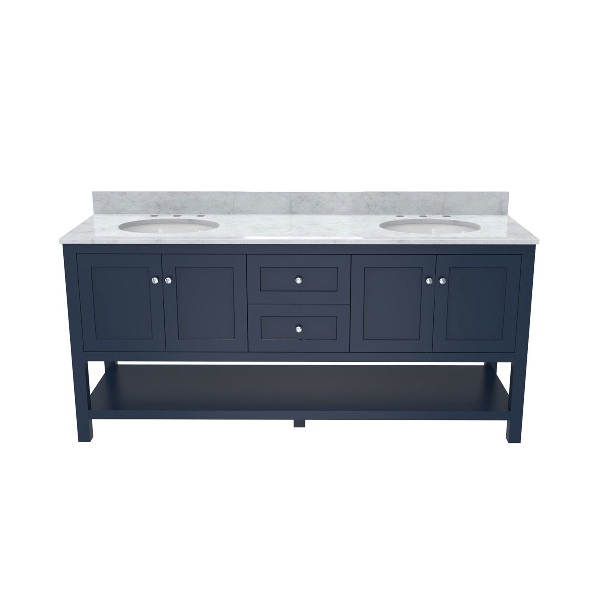 Continuum 72 Inch Vanity with Oval Sinks