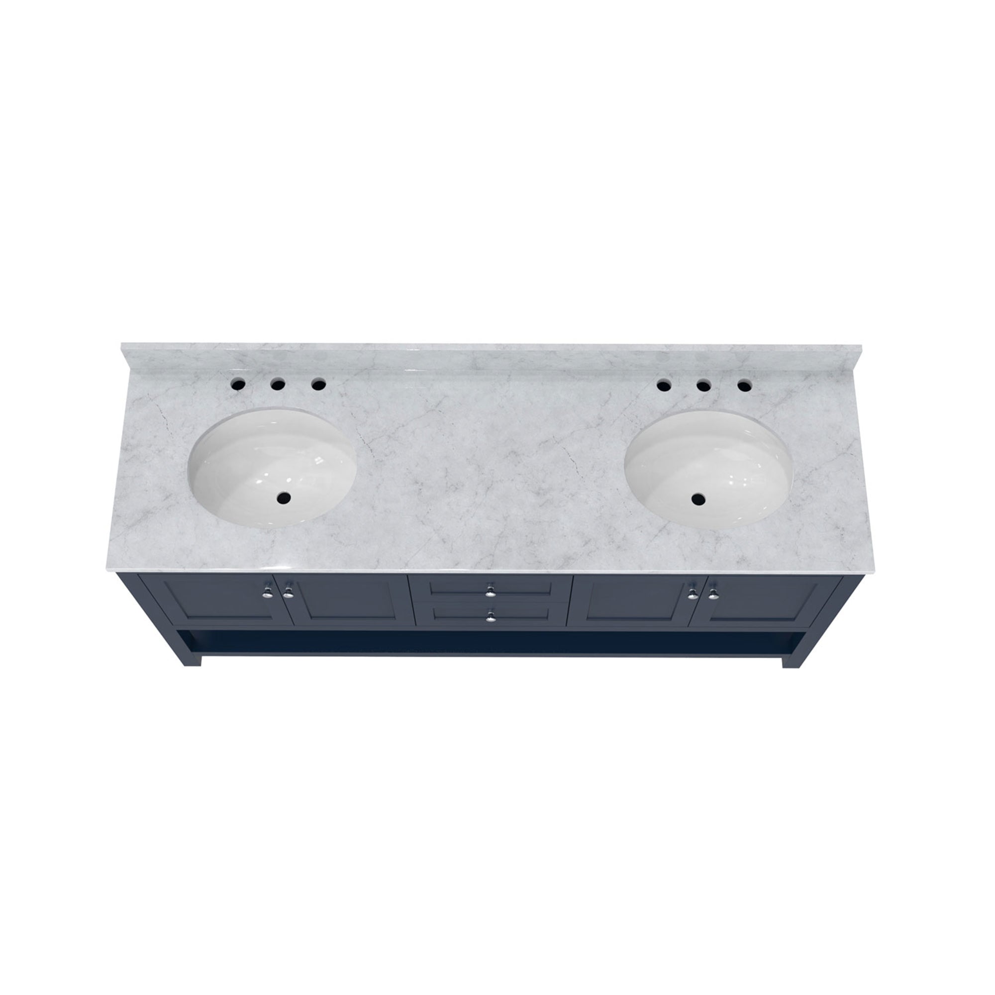 Continuum 72 Inch Vanity with Oval Sinks