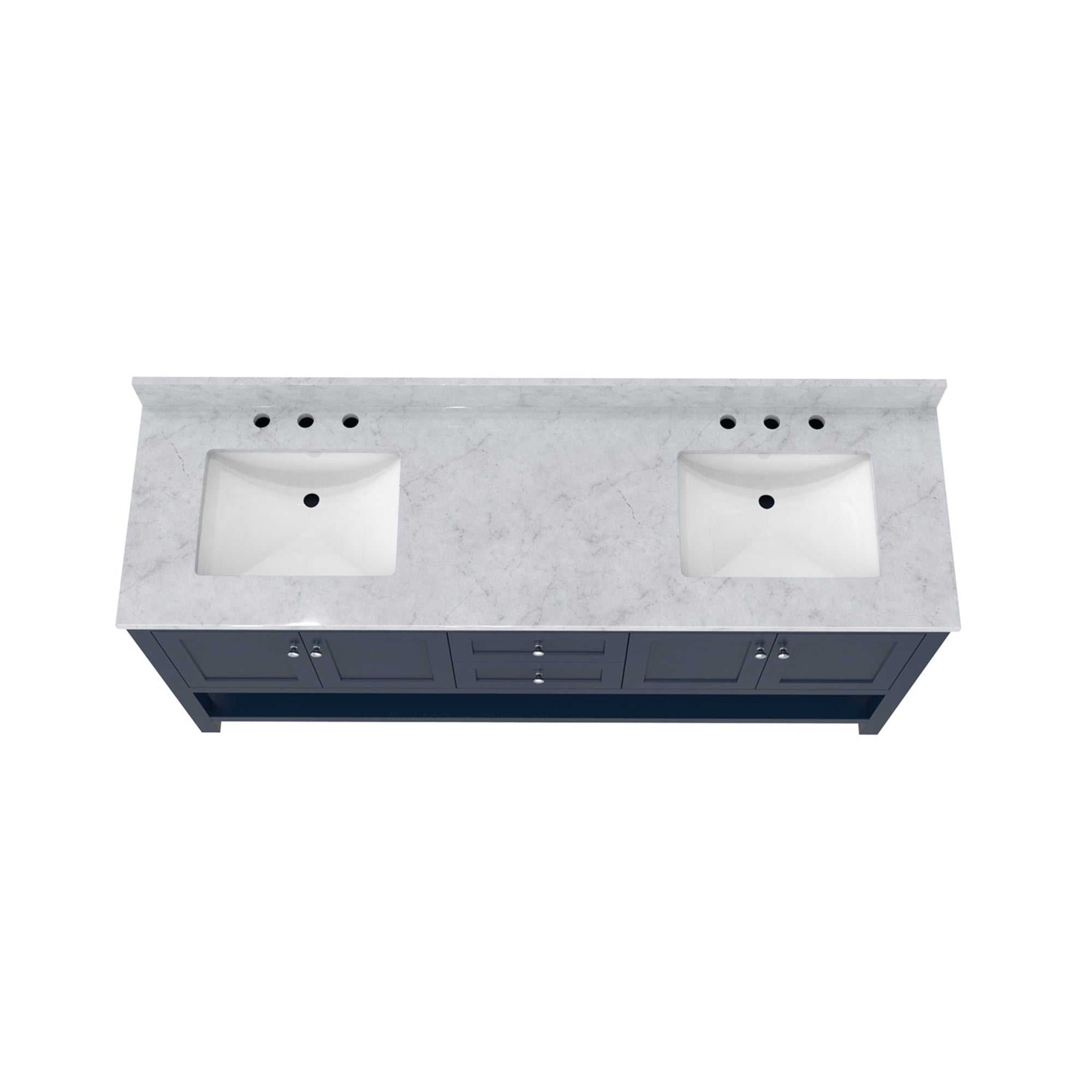 Continuum 72 Inch Vanity with Rectangular Sinks