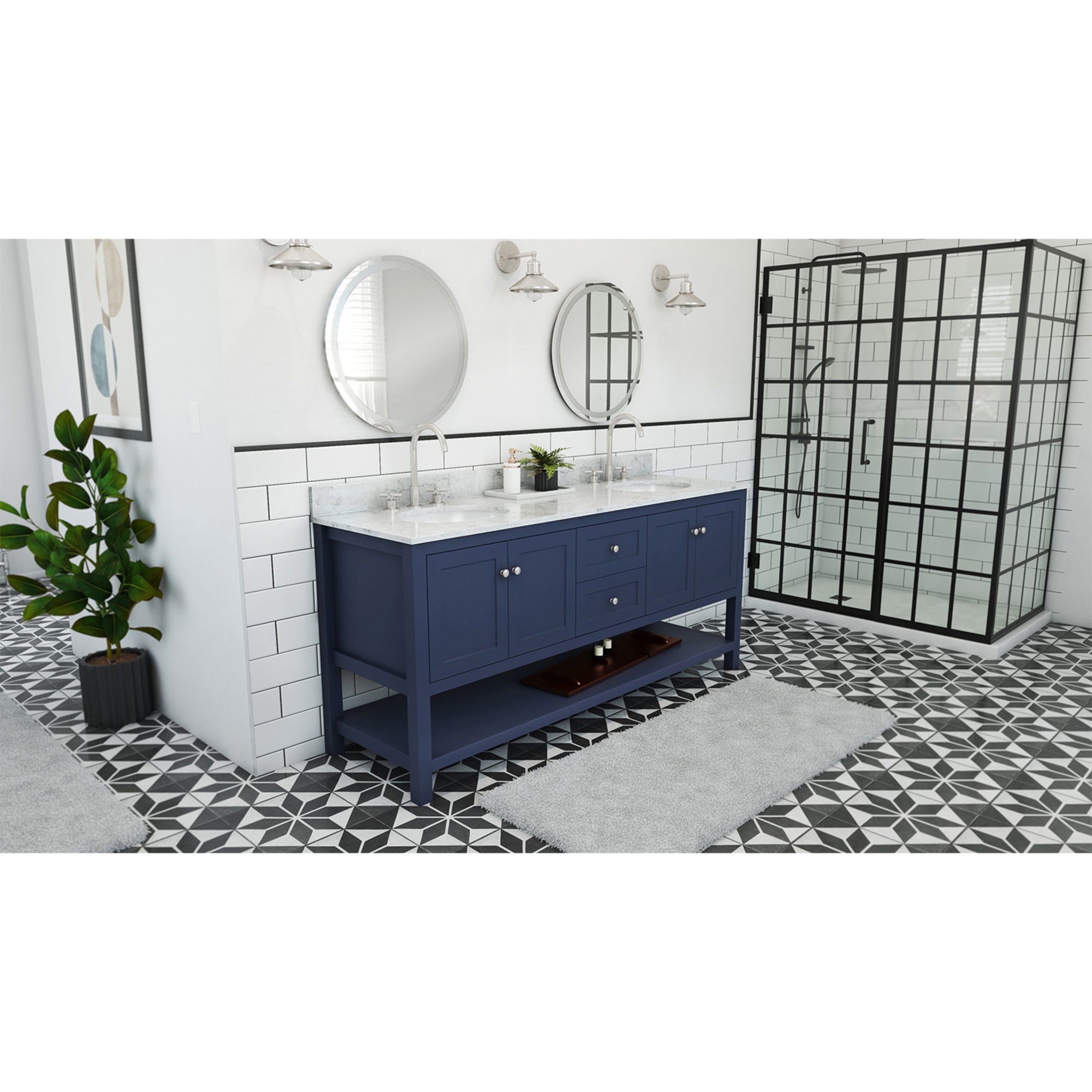 Continuum 72 Inch Vanity with Oval Sinks