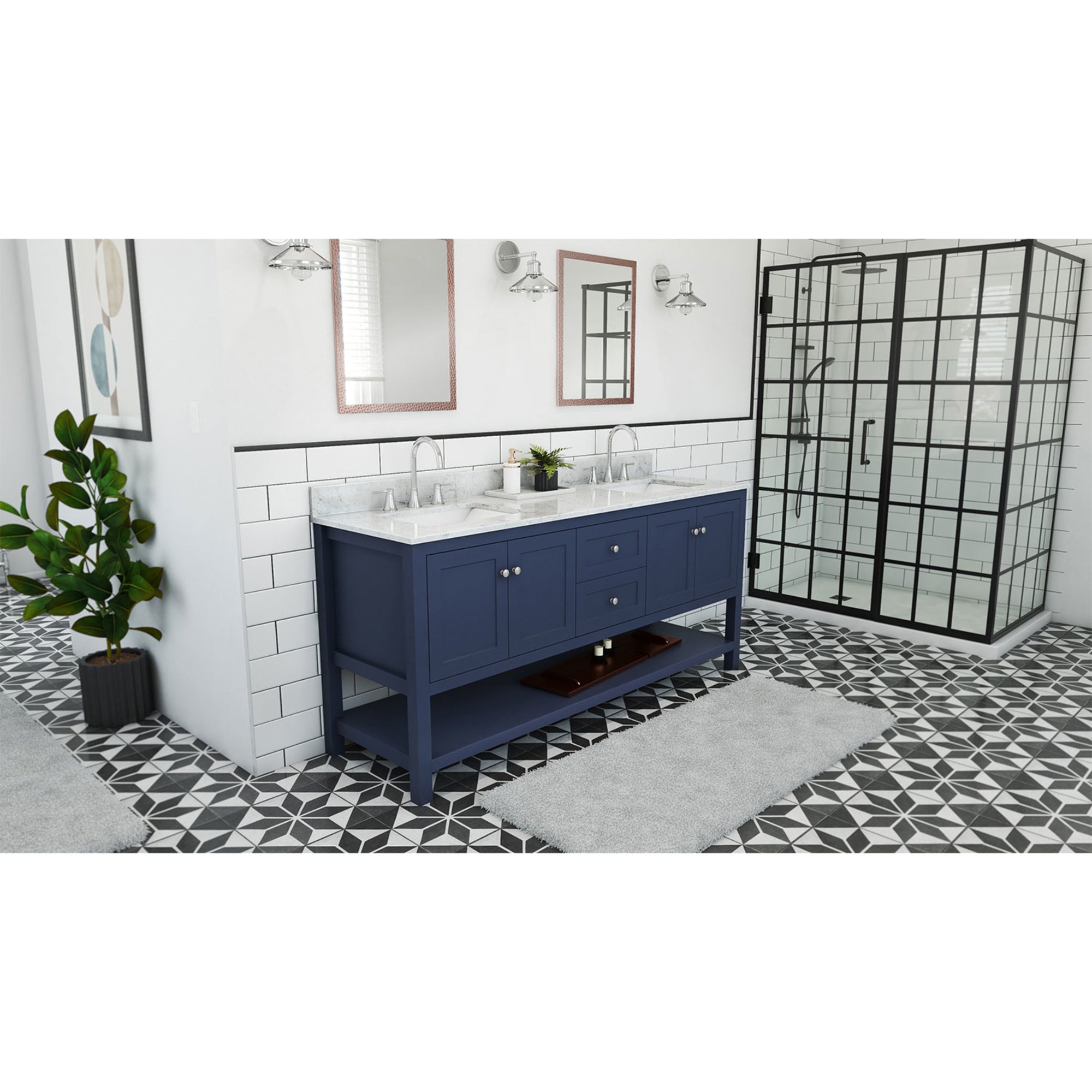 Continuum 72 Inch Vanity with Rectangular Sinks