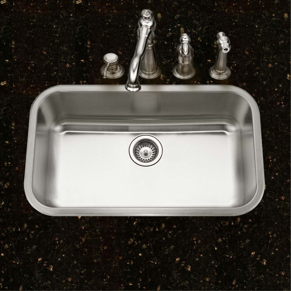 Houzer Belleo 32" Stainless Steel Drop-in Topmount Single Bowl Kitchen Sink with Strainer & Grid