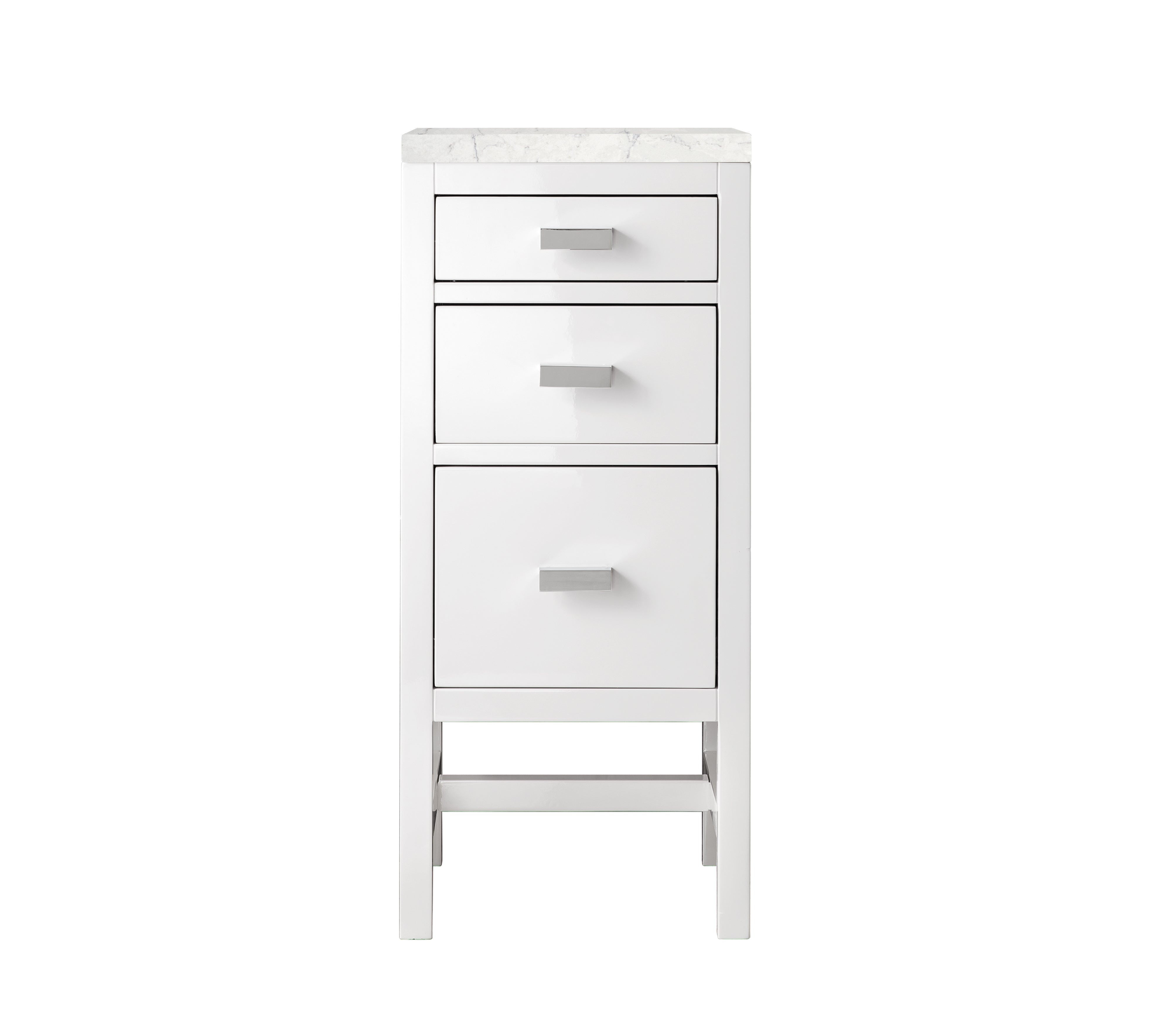 James Martin Addison 15" Base Cabinet in Glossy White with 3cm Countertop