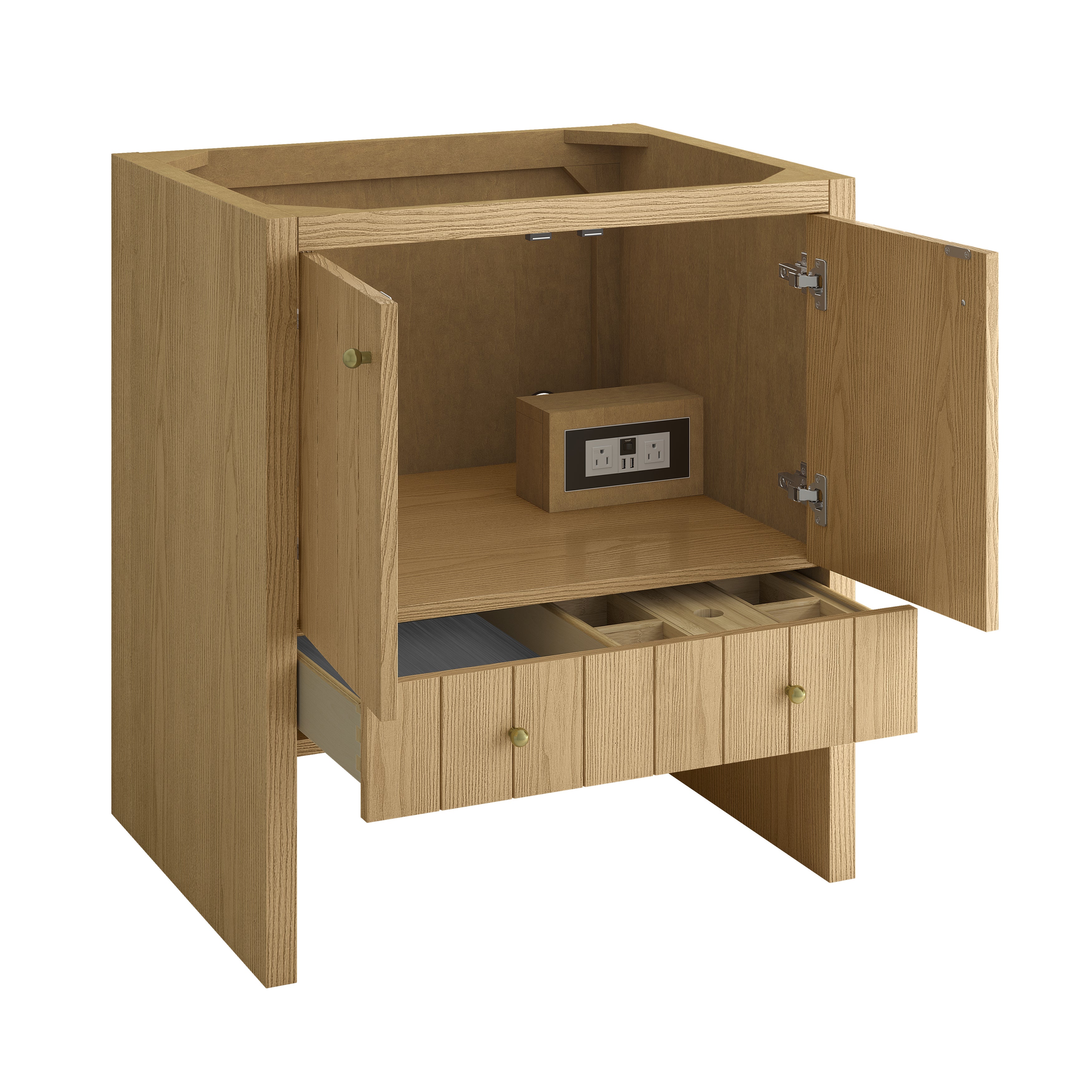 James Martin Hudson 30" Single Vanity in Light Natural Oak with 3cm Countertop