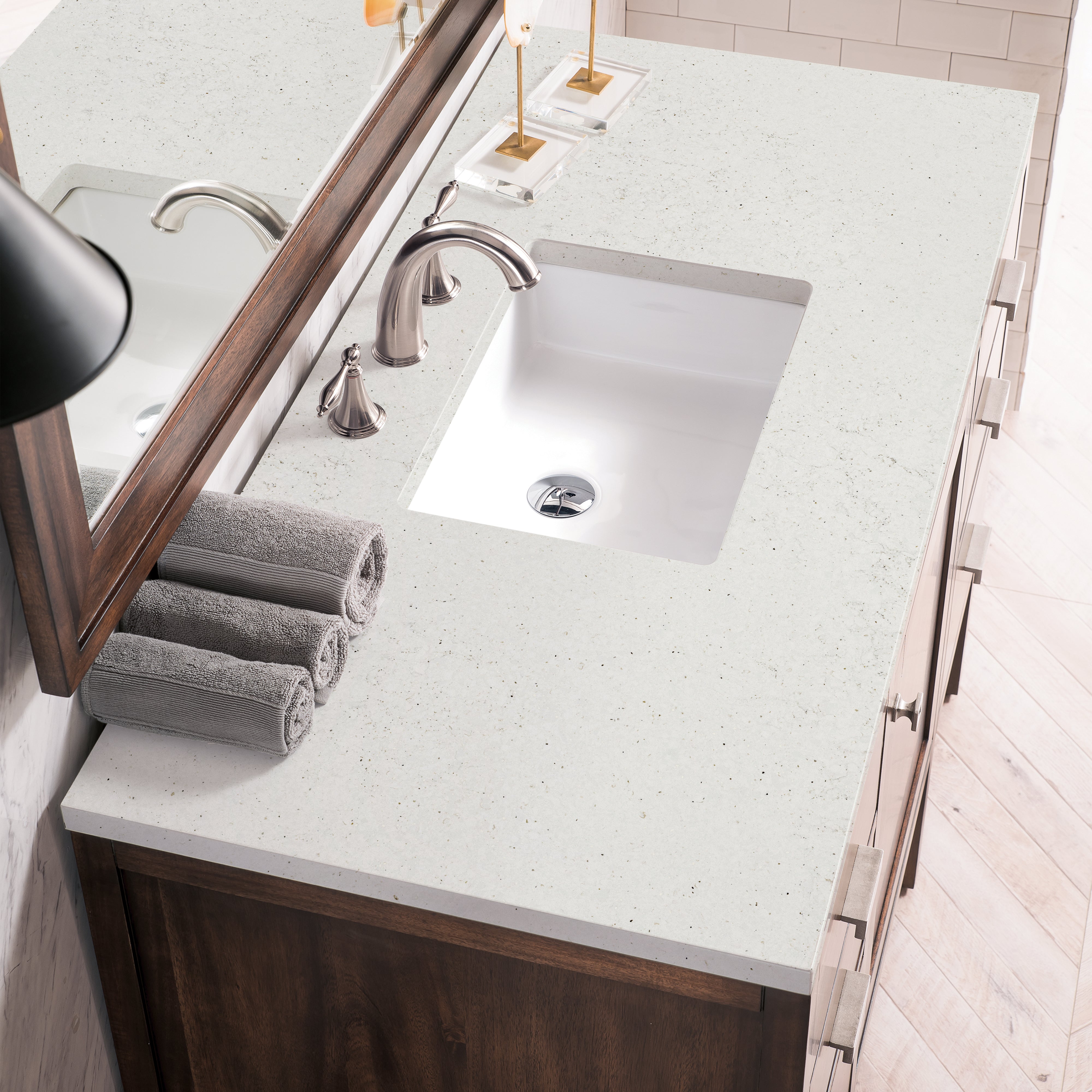 James Martin Addison 48" Single Vanity in Mid-Century Acacia with 3cm Countertop